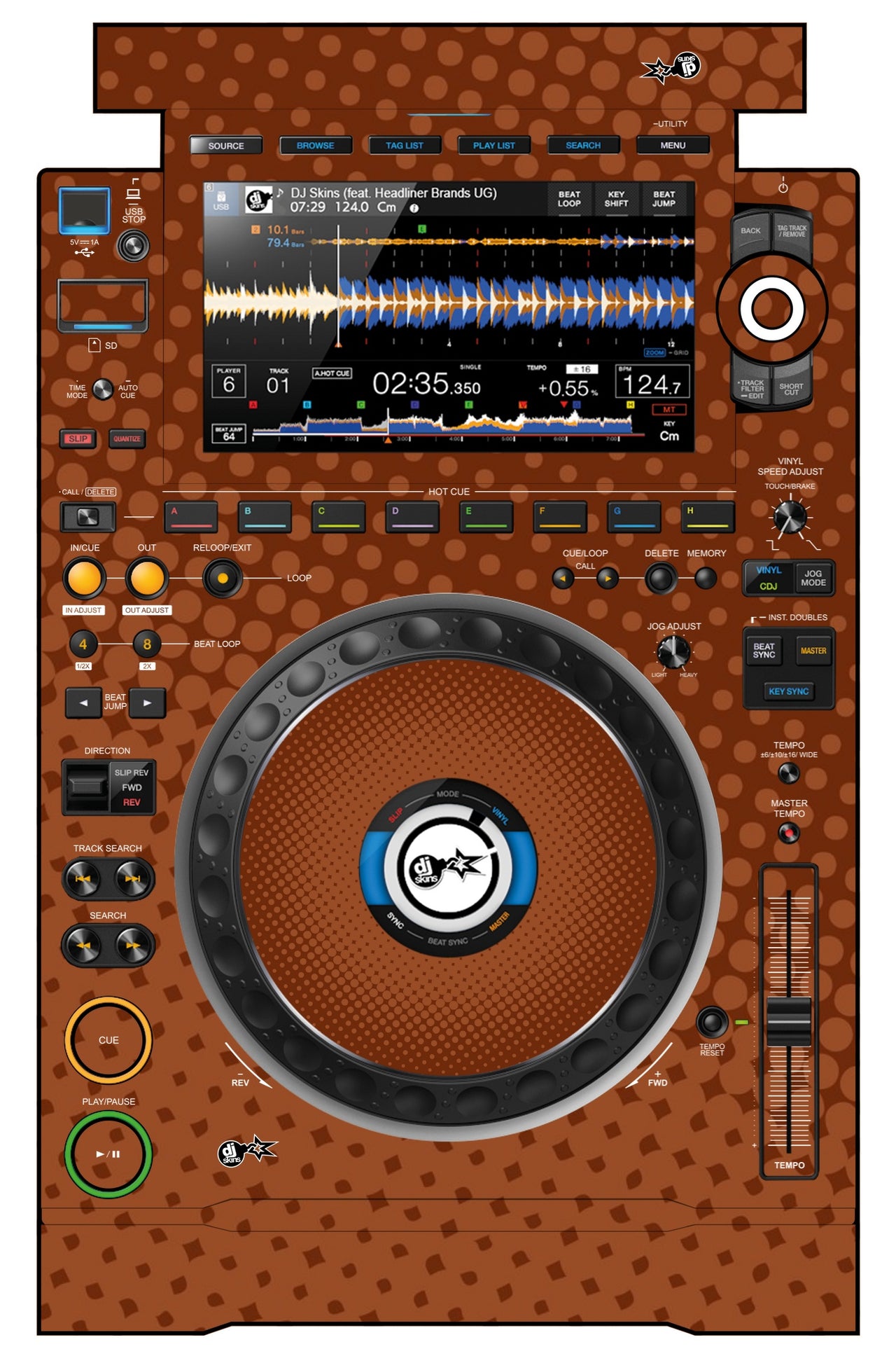Pioneer DJ CDJ 3000 Skin Gradienter Brown