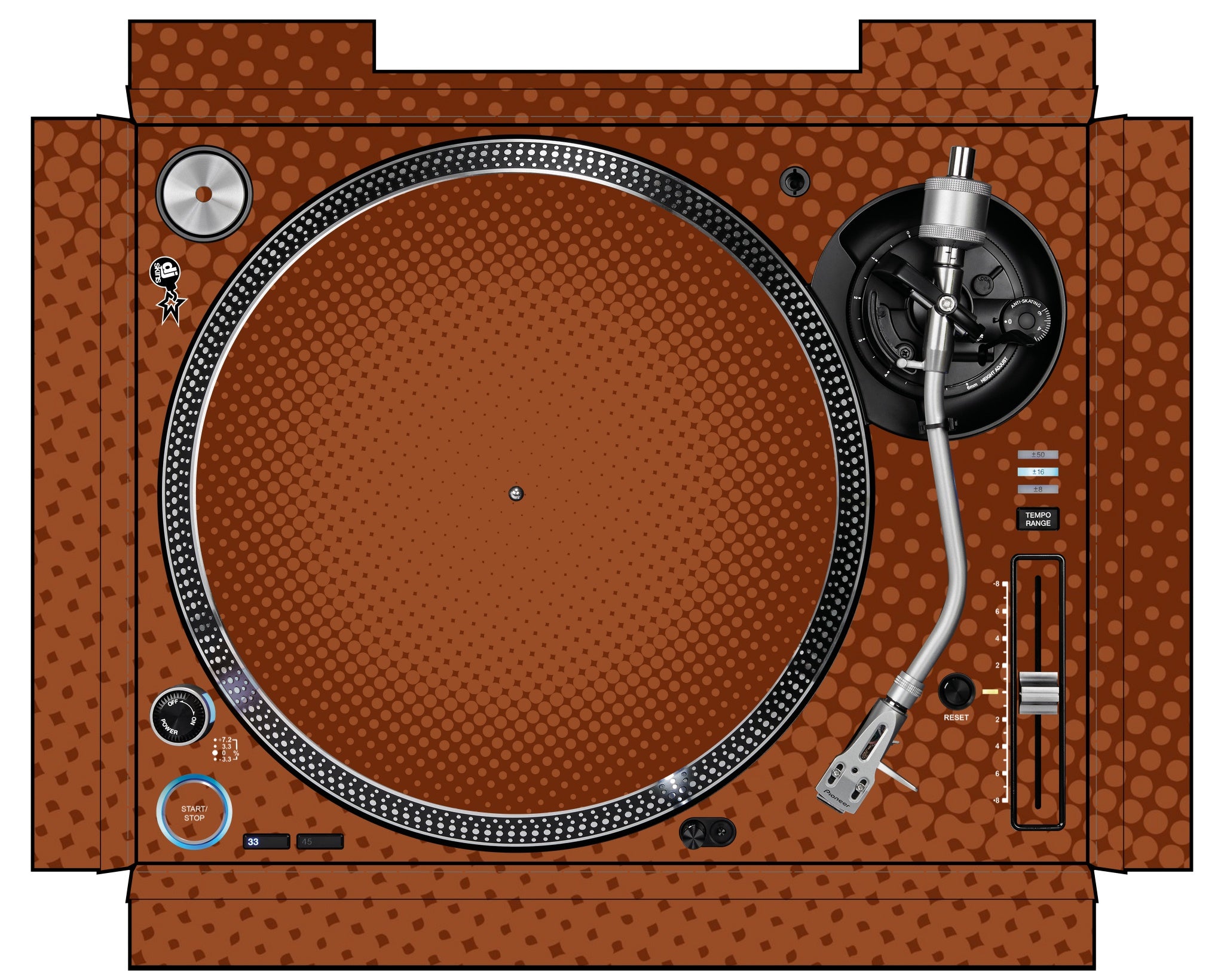 Pioneer DJ PLX 1000 Skin Gradienter Brown