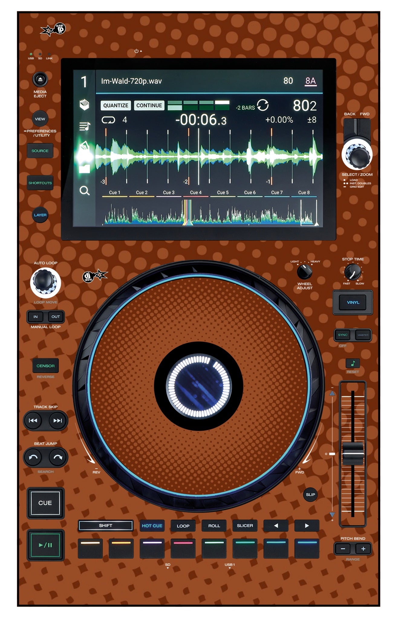 Denon DJ SC 6000 Skin Gradienter Brown