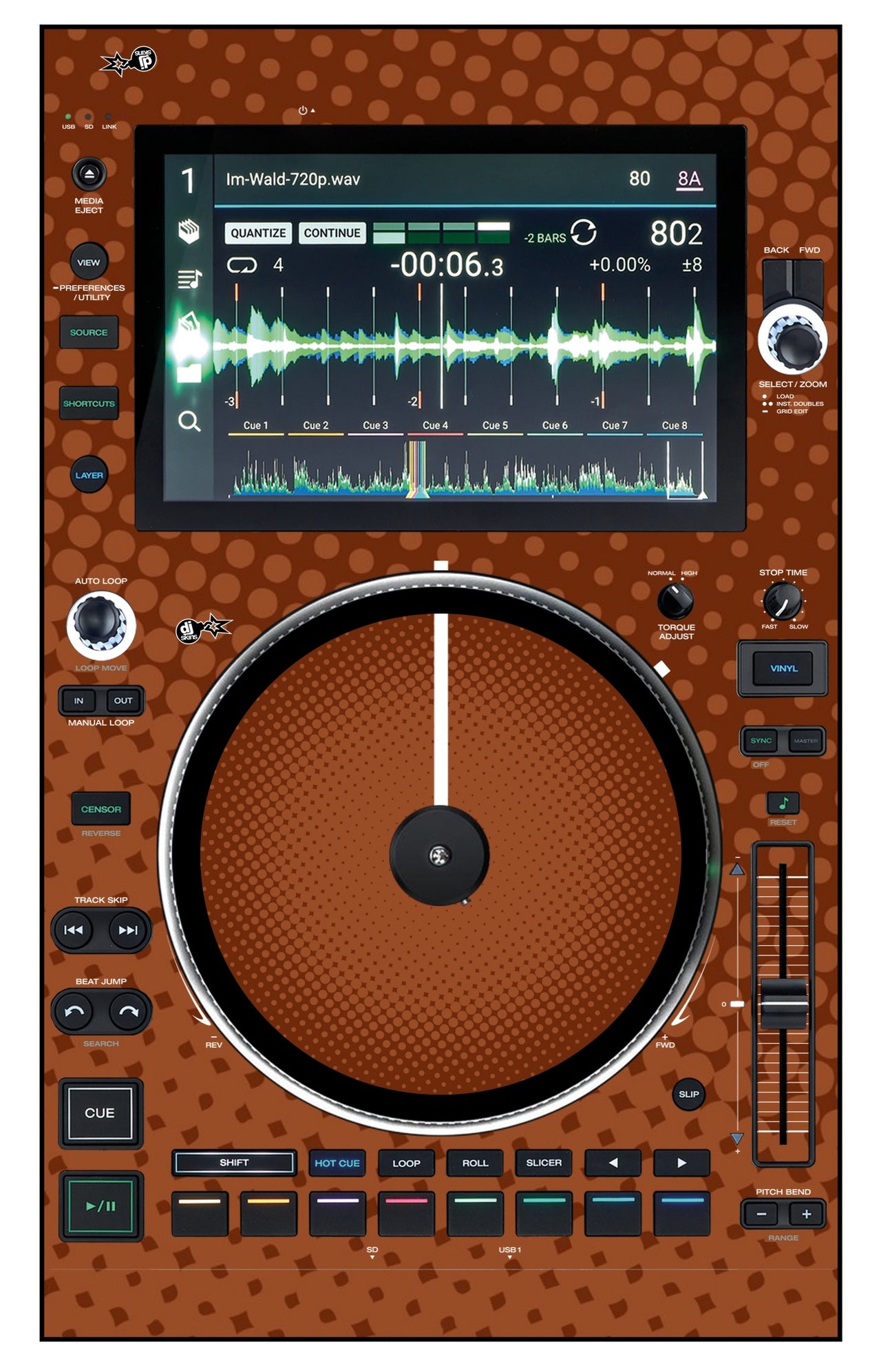 Denon DJ SC 6000 M Skin Gradienter Brown