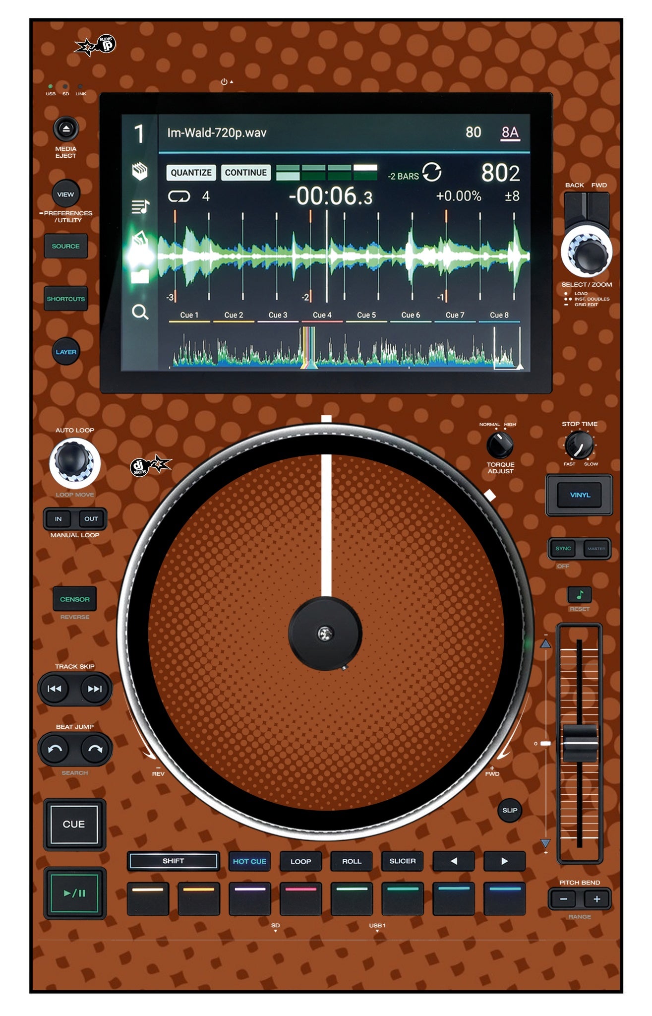 Denon DJ SC 6000 M Skin Gradienter Brown