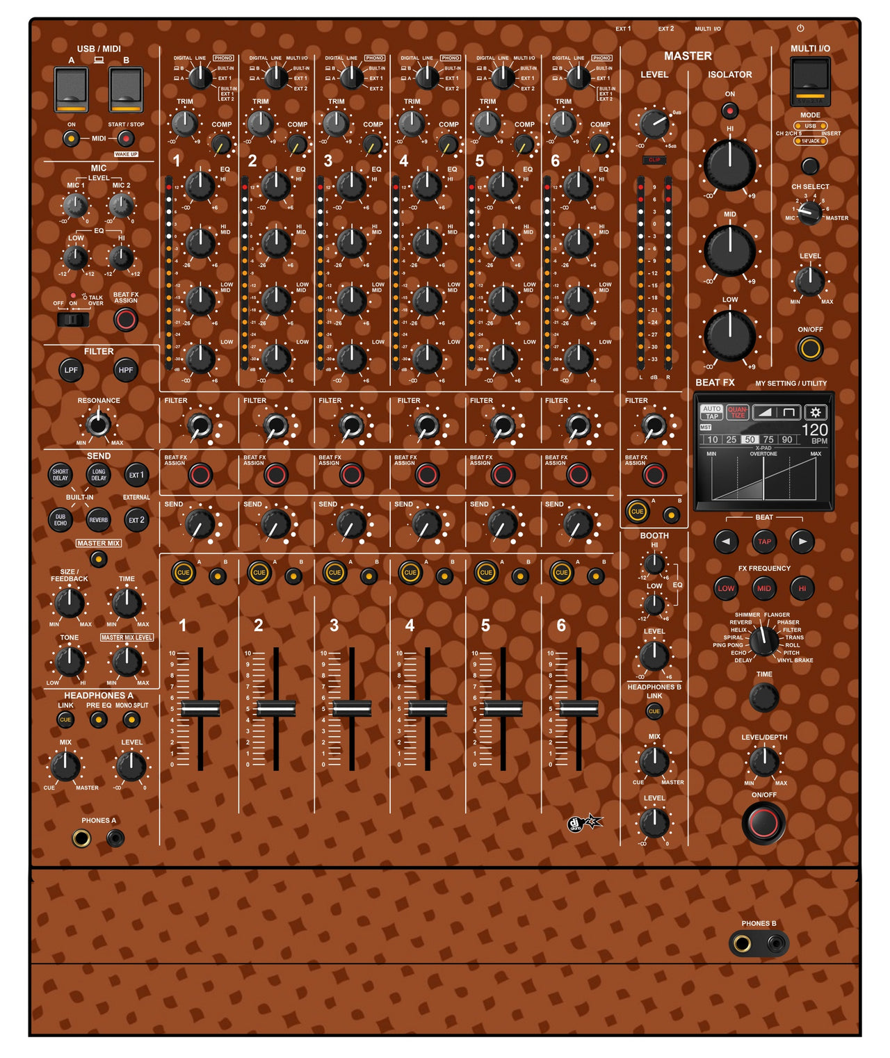 Pioneer DJ DJM V10 LF Skin Gradienter Brown