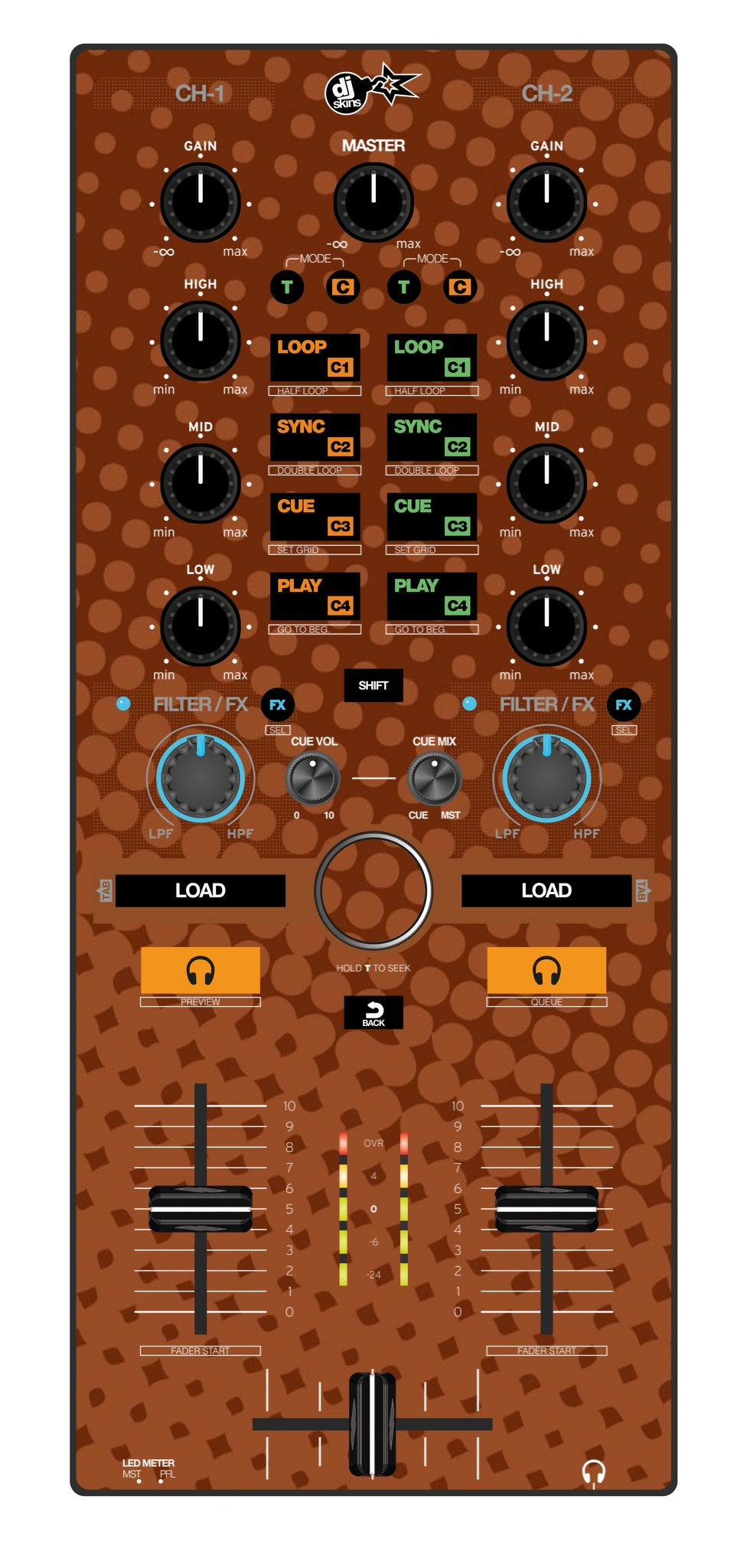Reloop Mixtour Skin Gradienter Brown