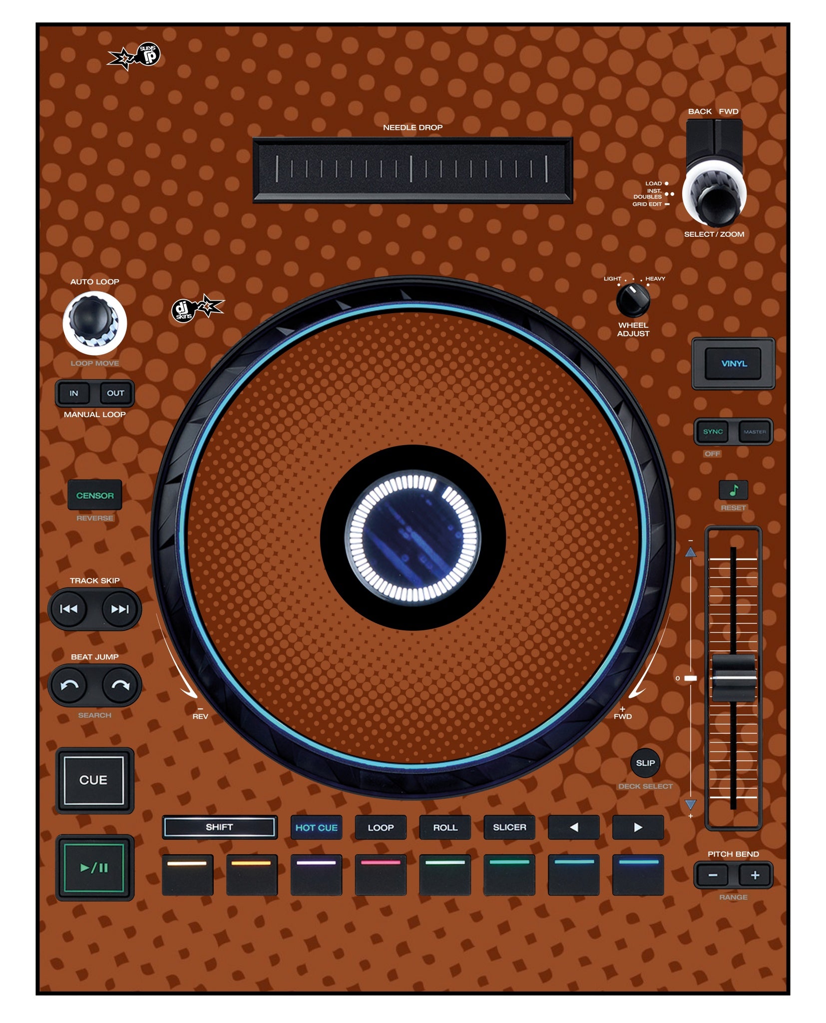 Denon DJ LC 6000 Skin Gradienter Brown