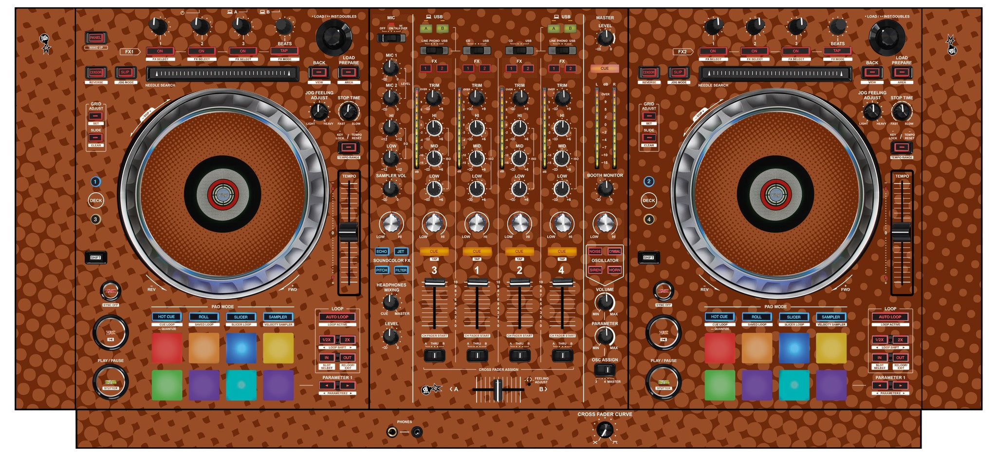 Pioneer DJ DDJ SZ Skin Gradienter Brown