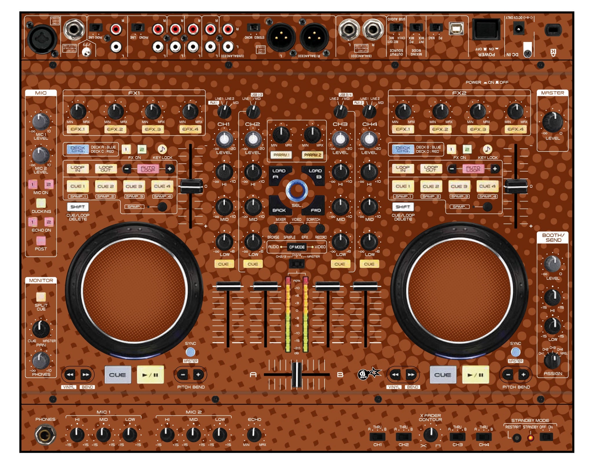 Denon DJ MC 6000 Skin Gradienter Brown