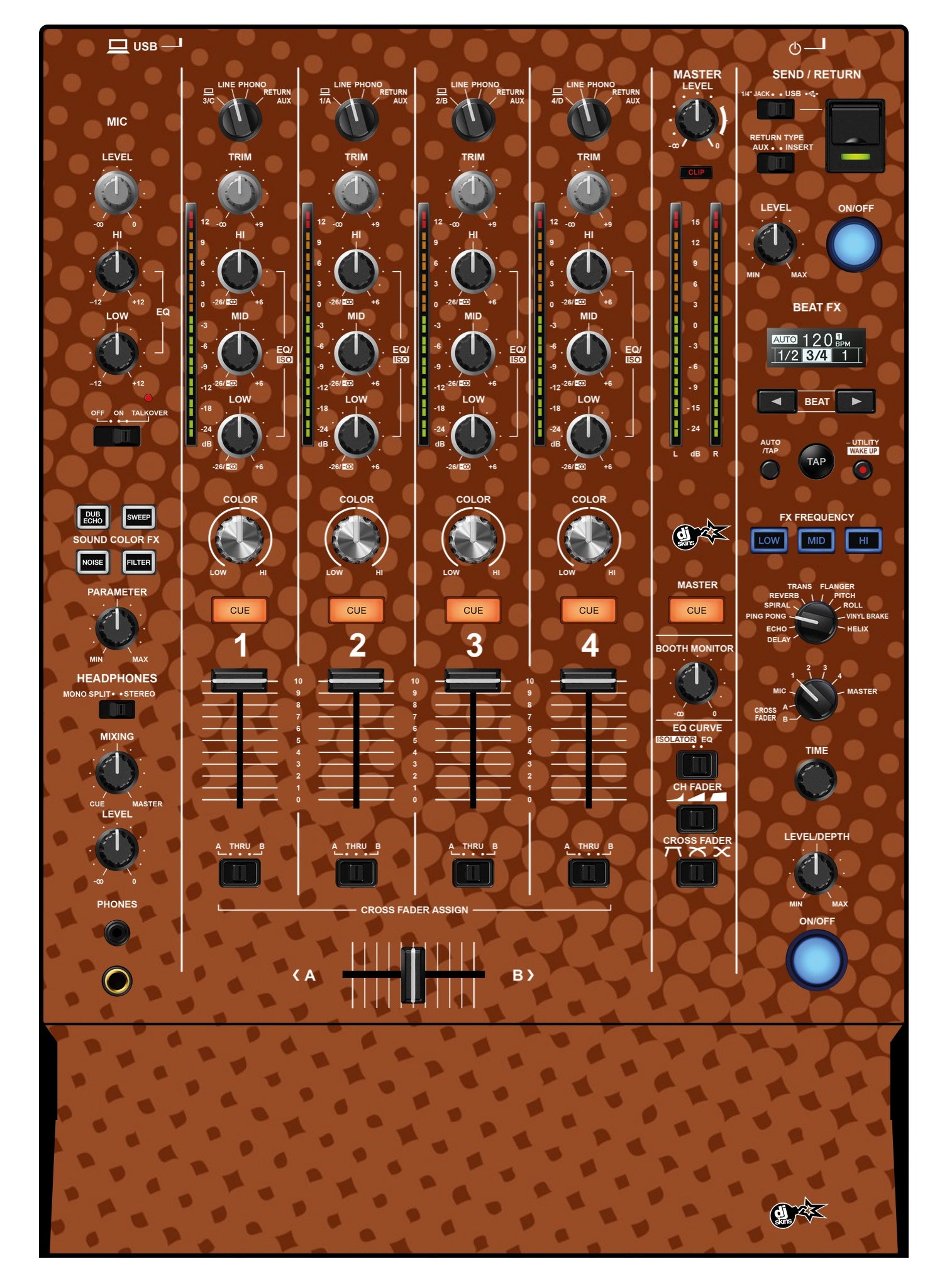 Pioneer DJ DJM 750 MK2 Skin Gradienter Brown