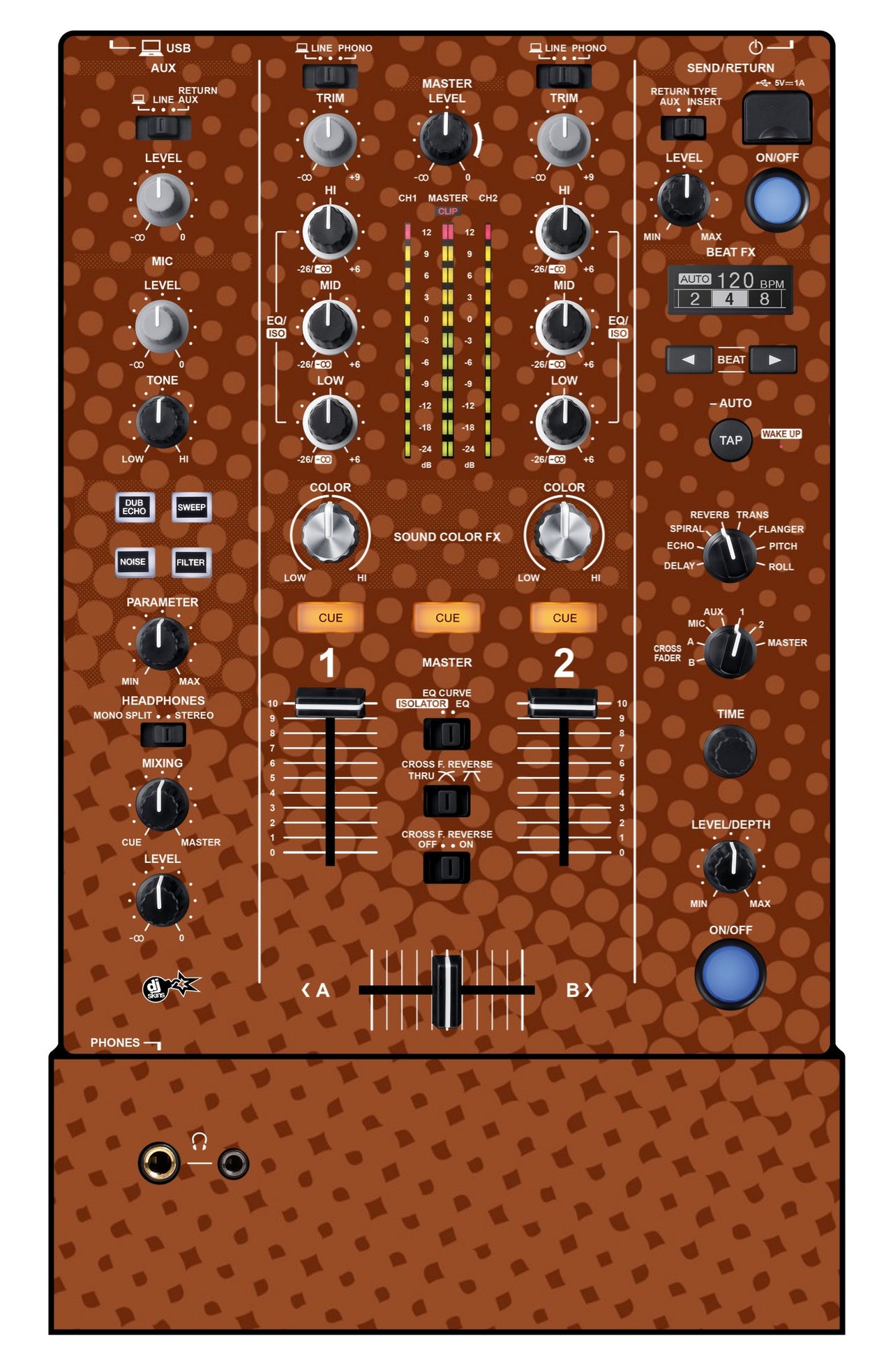 Pioneer DJ DJM 450 Skin Gradienter Brown