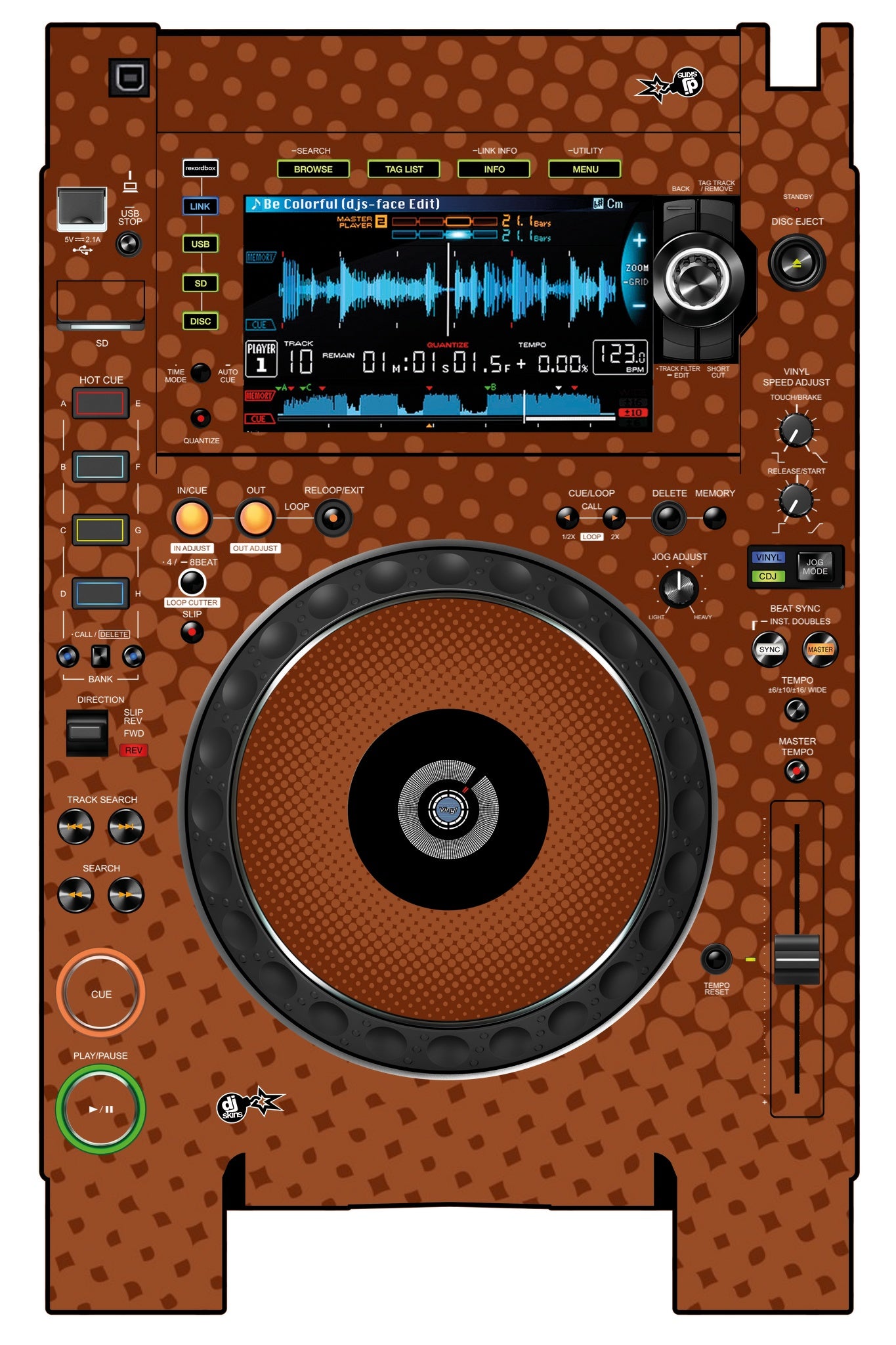 Pioneer DJ CDJ 2000 NEXUS 2 Skin Gradienter Brown