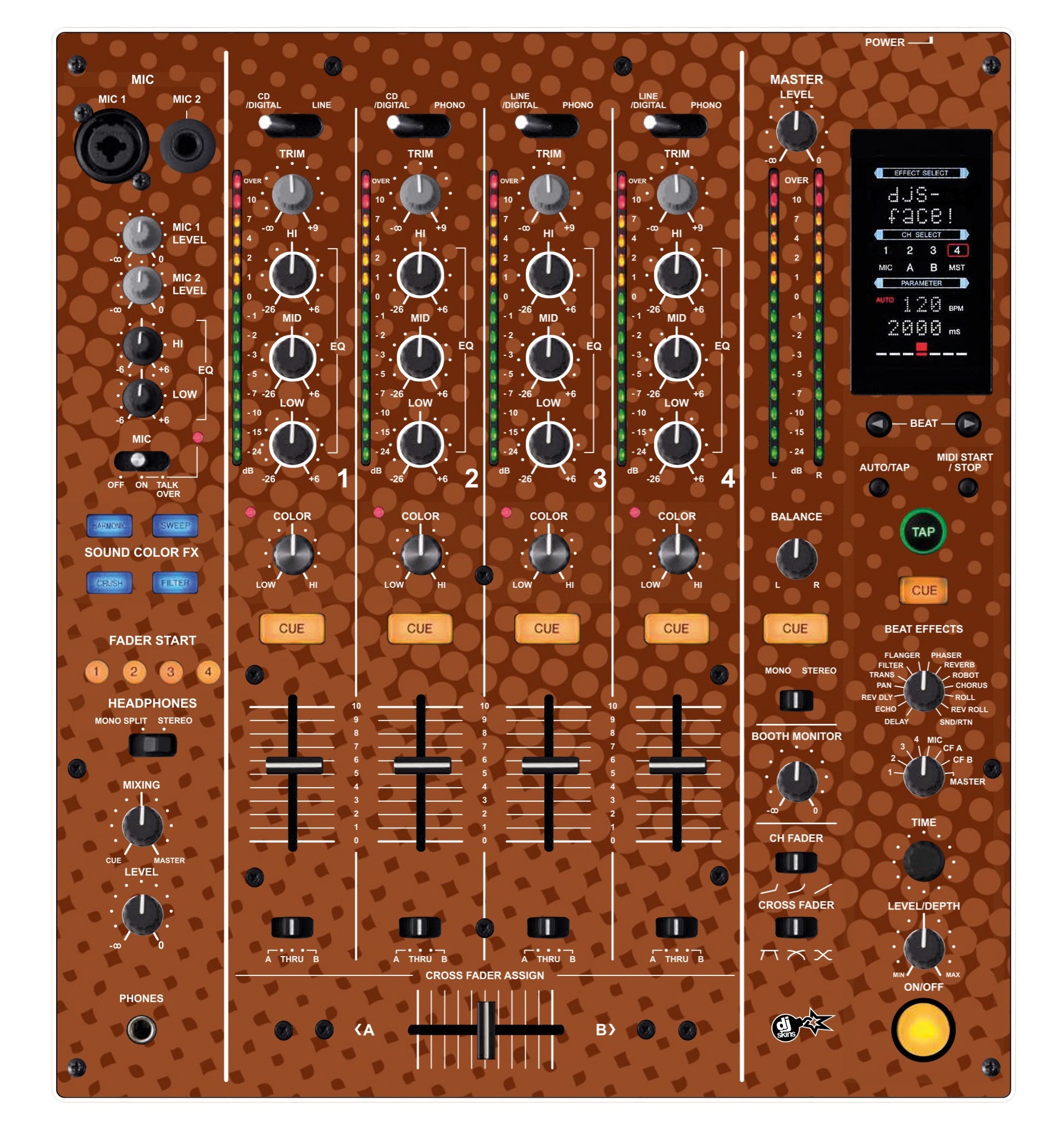 Pioneer DJ DJM 800 Skin Gradienter Brown