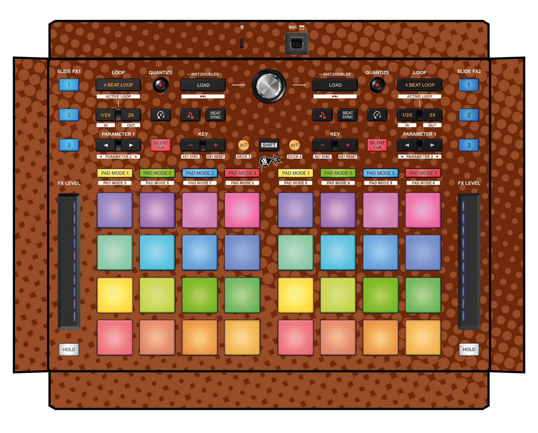 Pioneer DJ DDJ XP 2 Skin Gradienter Brown