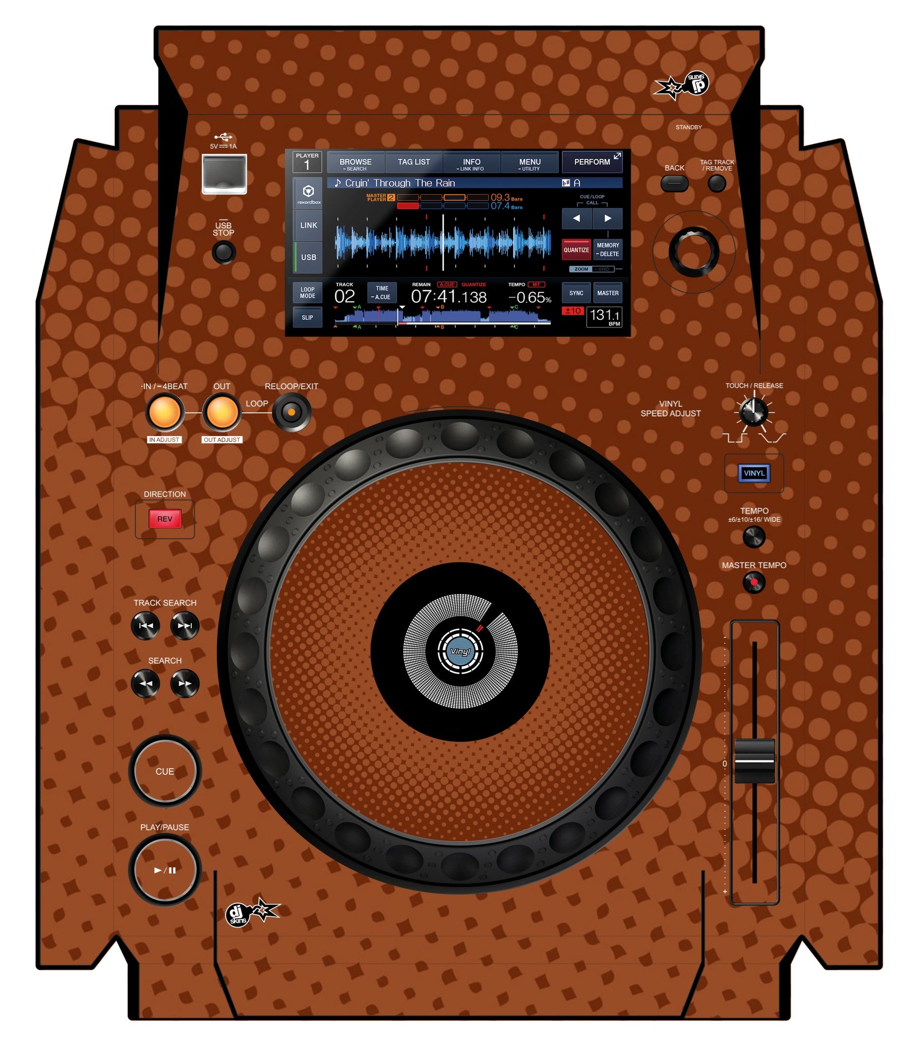 Pioneer DJ XDJ 1000 Skin Gradienter Brown