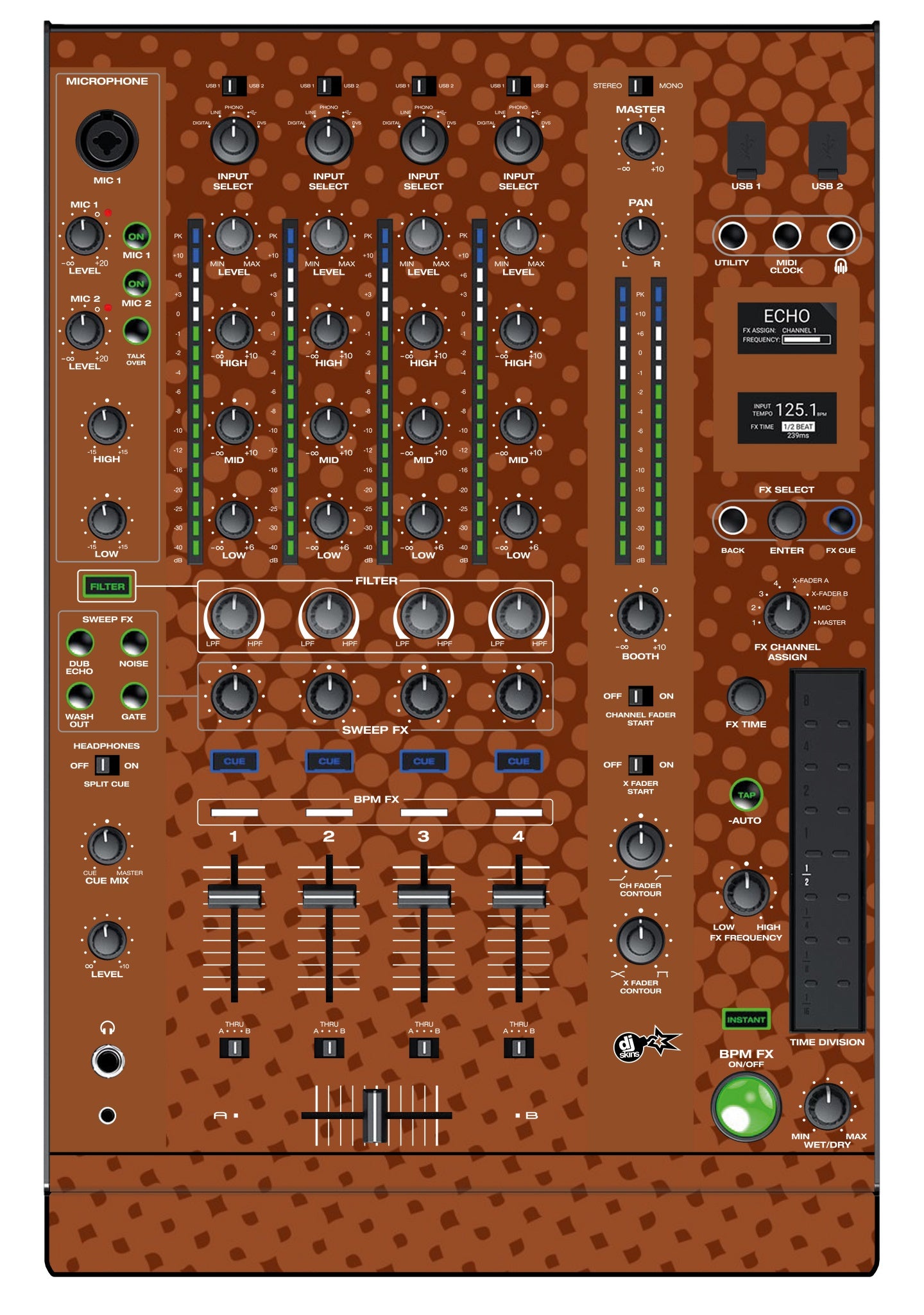 Denon DJ X 1800 Skin Gradienter Brown