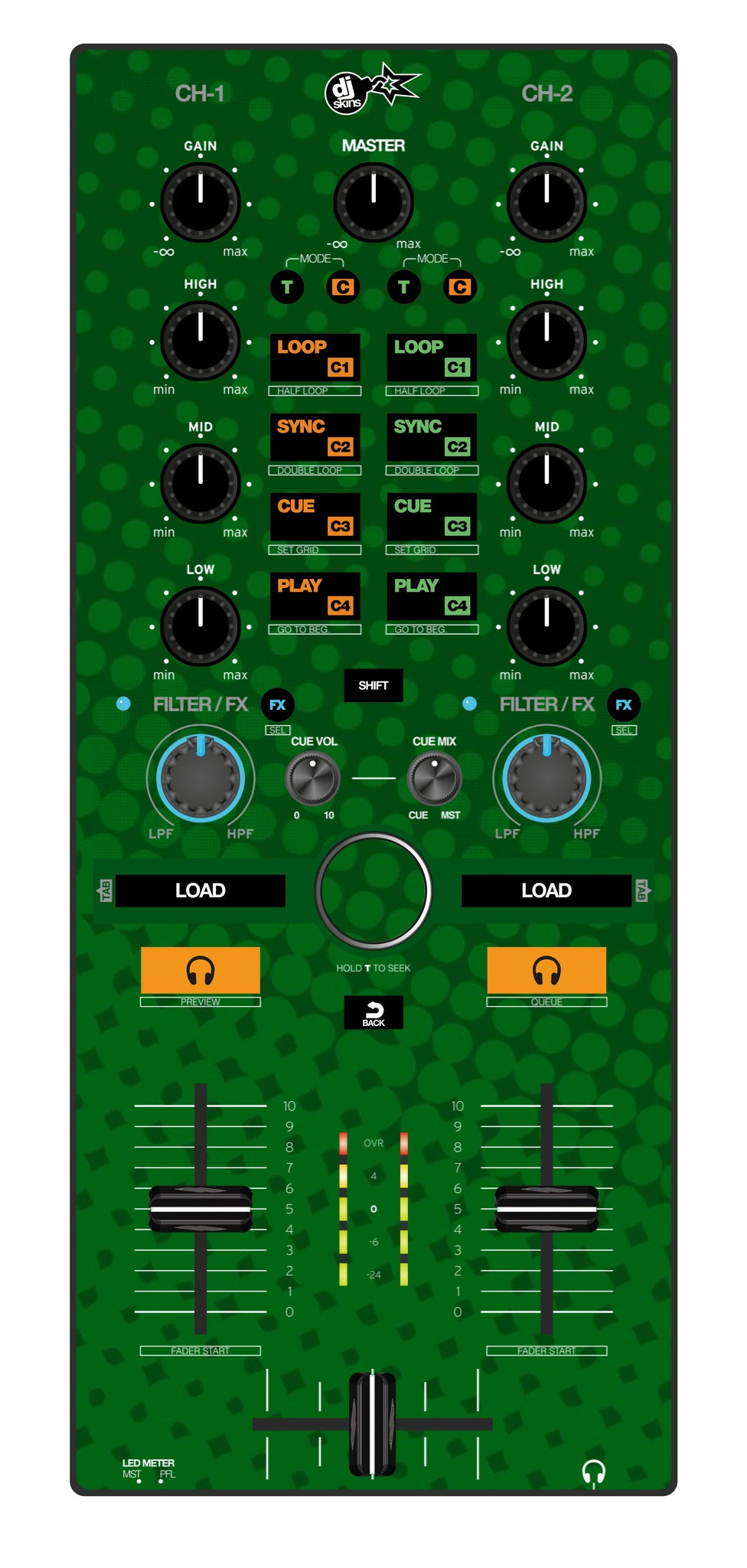 Reloop Mixtour Skin Gradienter Green