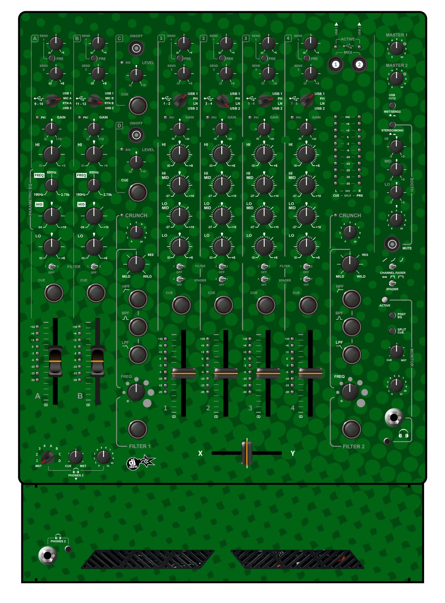 Allen and Heath XONE 96 Skin Gradienter Green