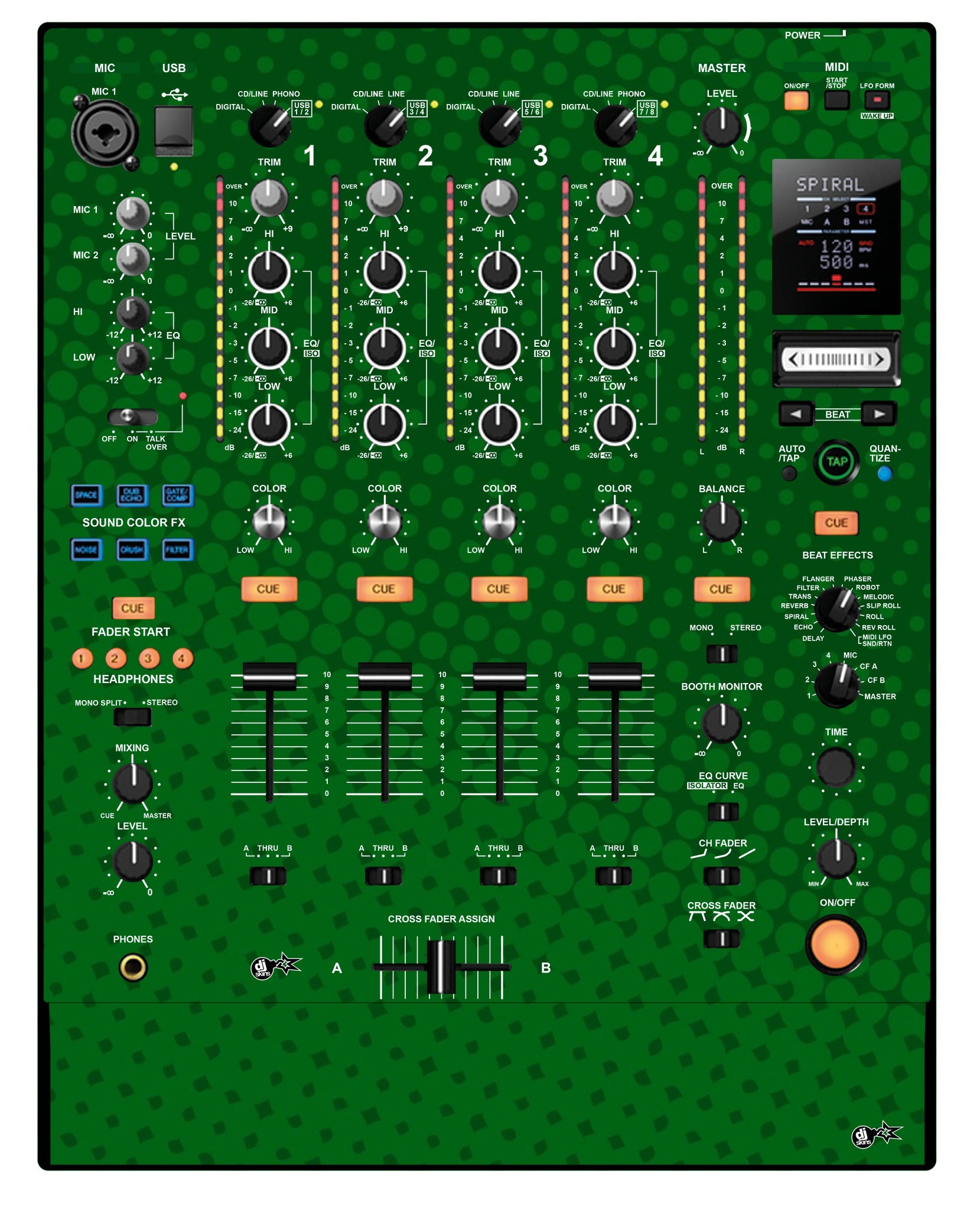 Pioneer DJ DJM 900 NEXUS Skin Gradienter Green