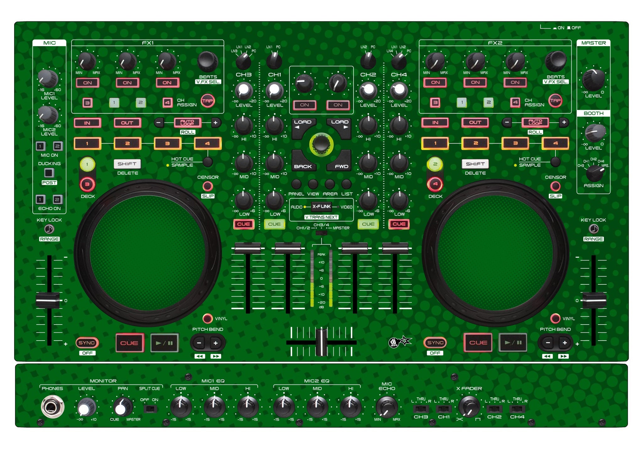 Denon DJ MC 6000 MK2 Skin Gradienter Green
