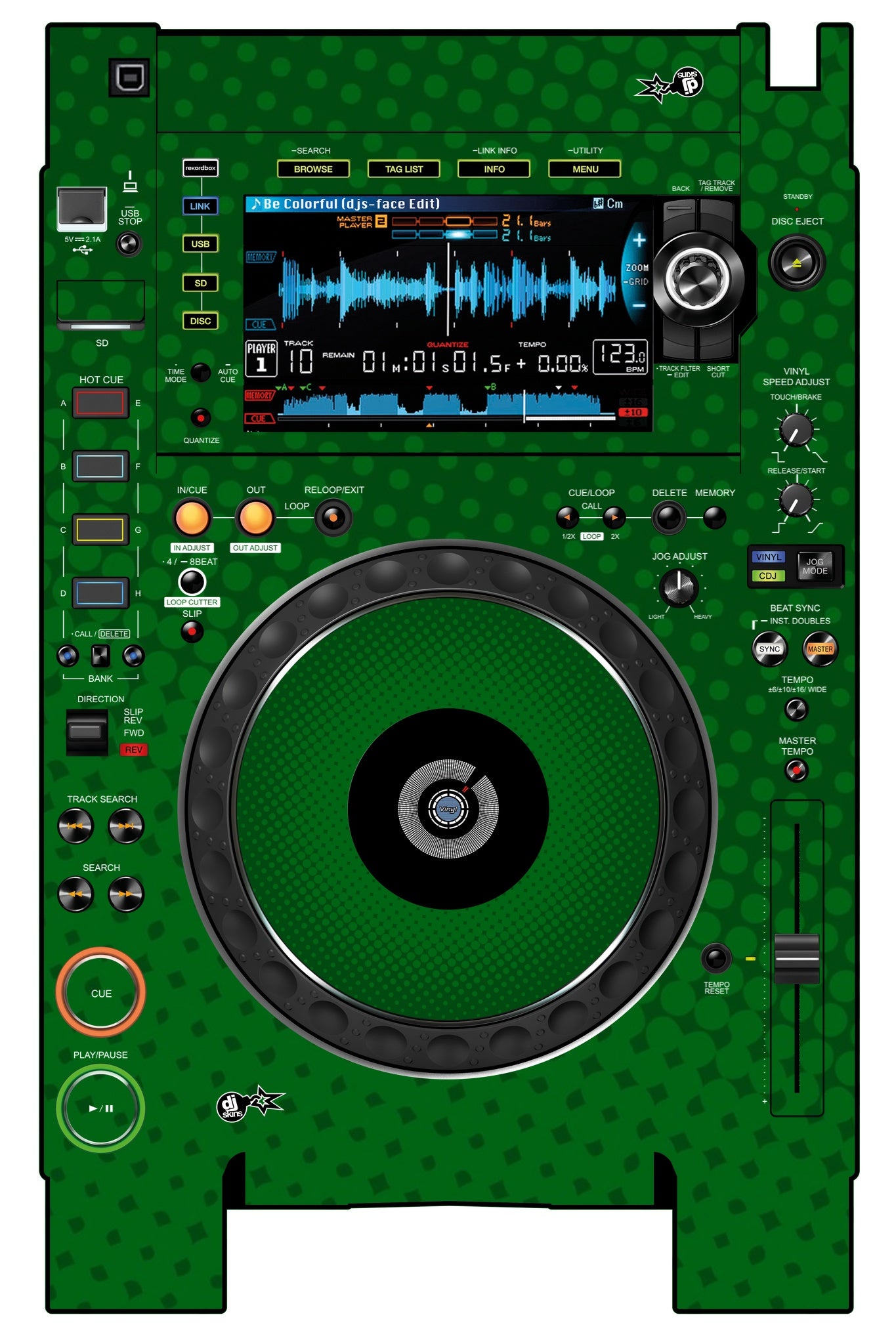 Pioneer DJ CDJ 2000 NEXUS 2 Skin Gradienter Green