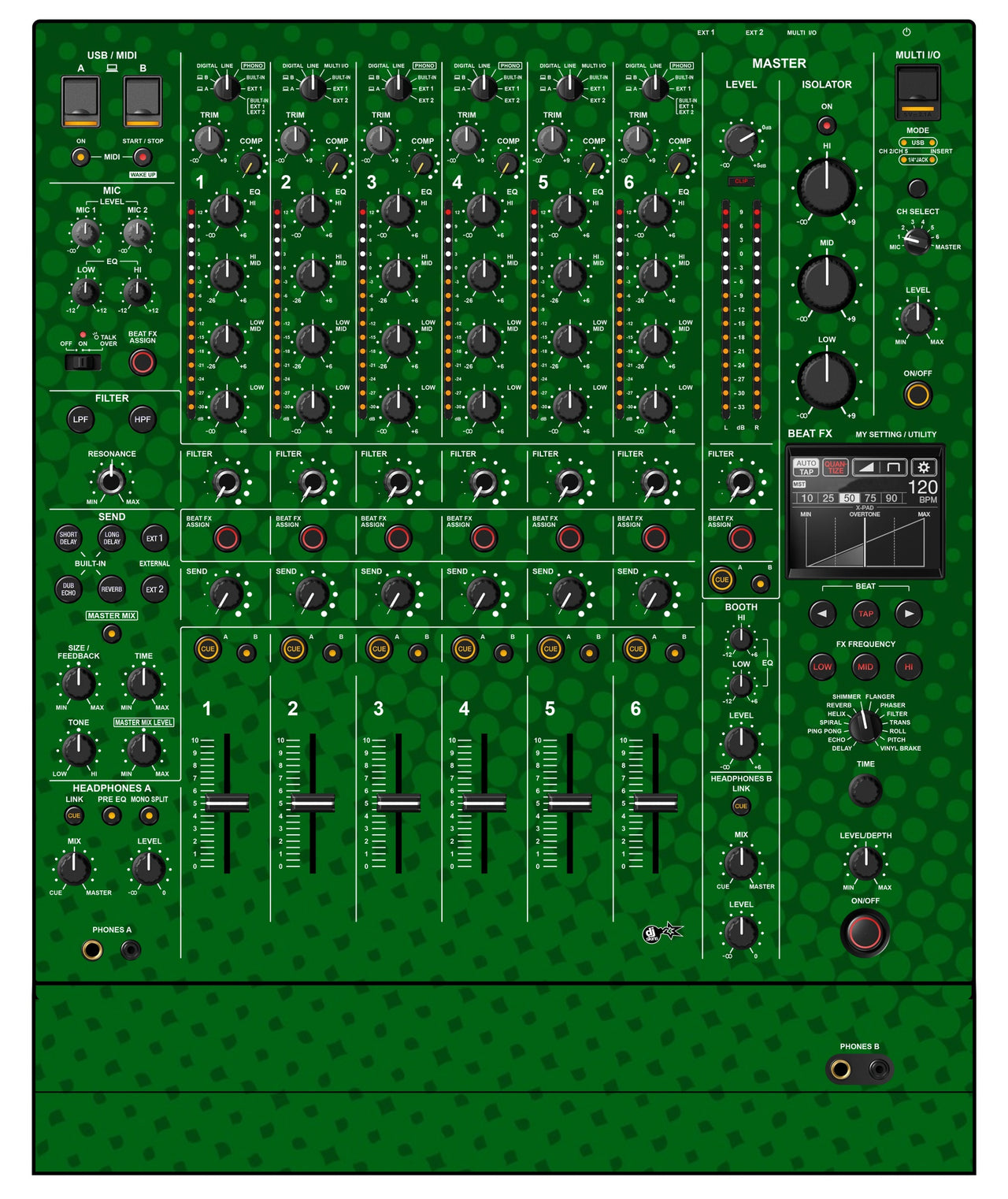 Pioneer DJ DJM V10 LF Skin Gradienter Green