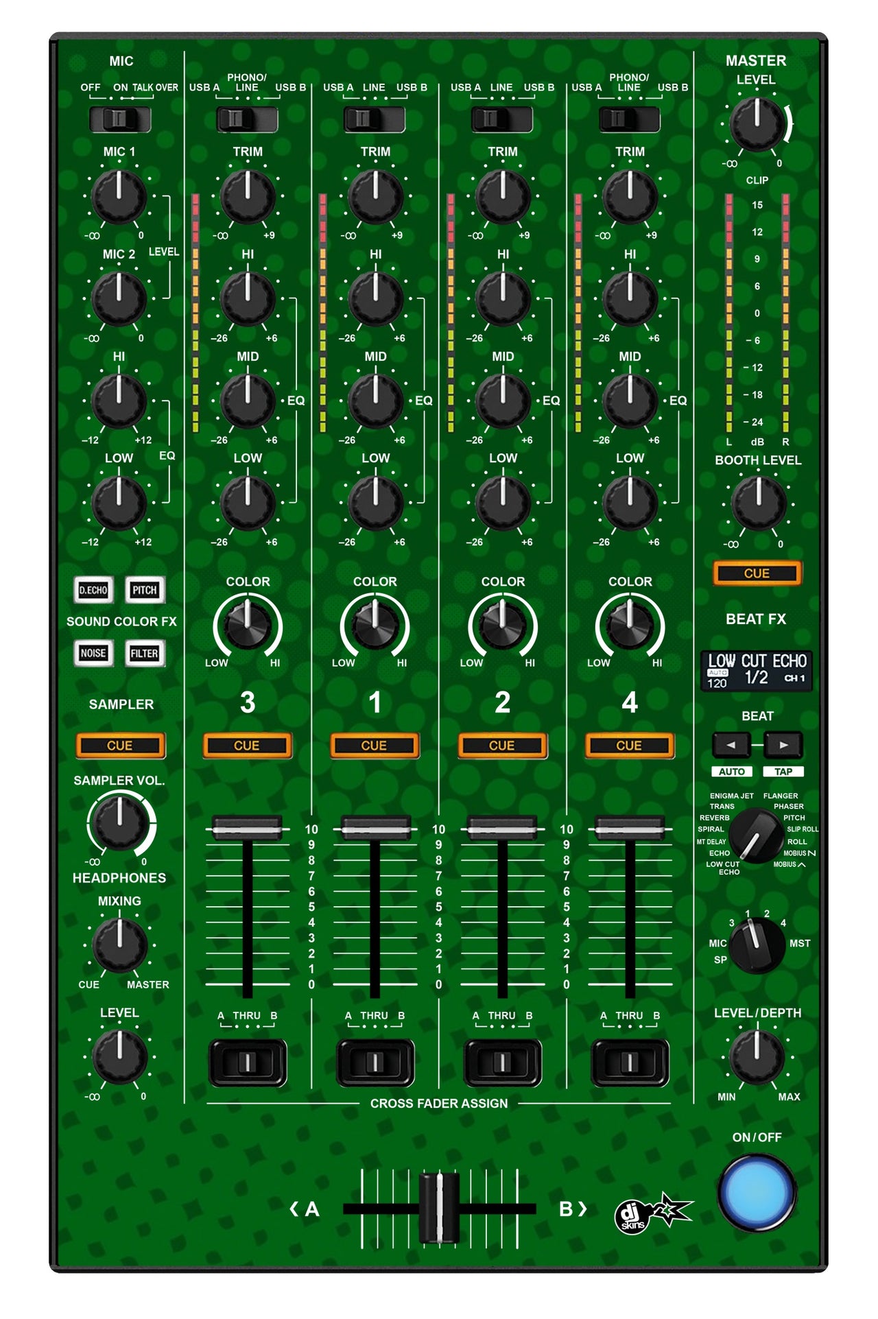 Pioneer DJ DDJ 1000 SRT MIXER Skin Gradienter Green