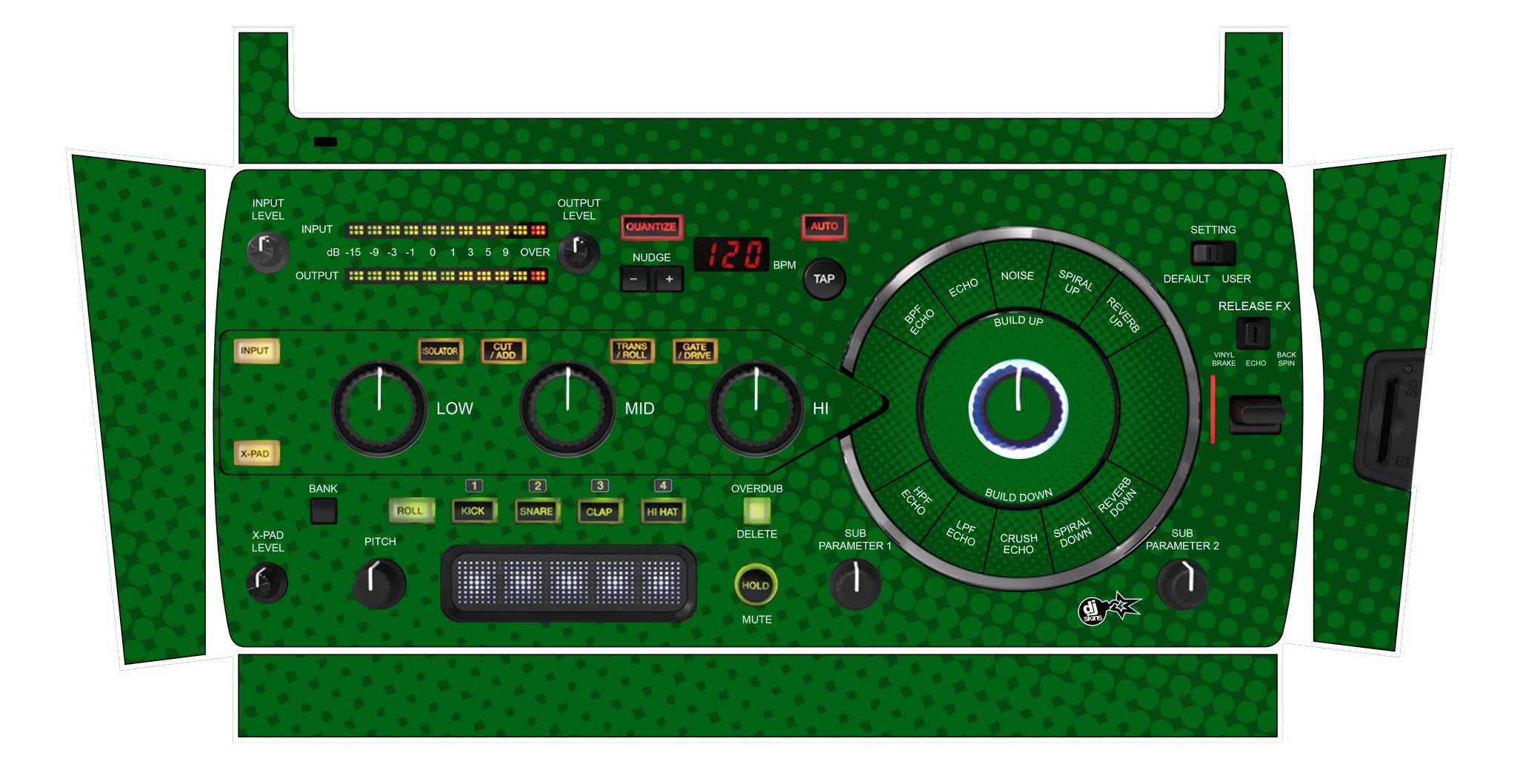 Pioneer DJ RMX 1000 Skin Gradienter Green