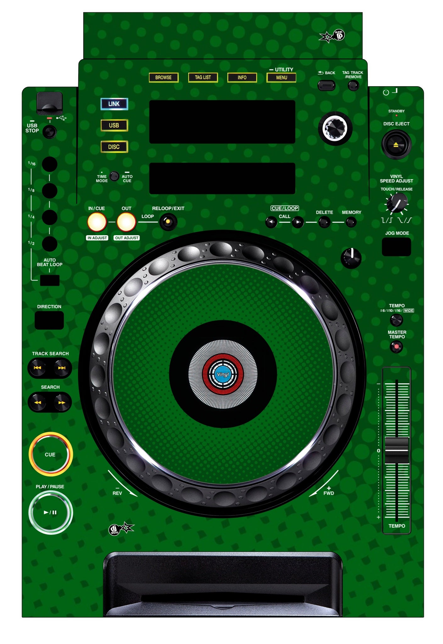 Pioneer DJ CDJ 900 Skin Gradienter Green