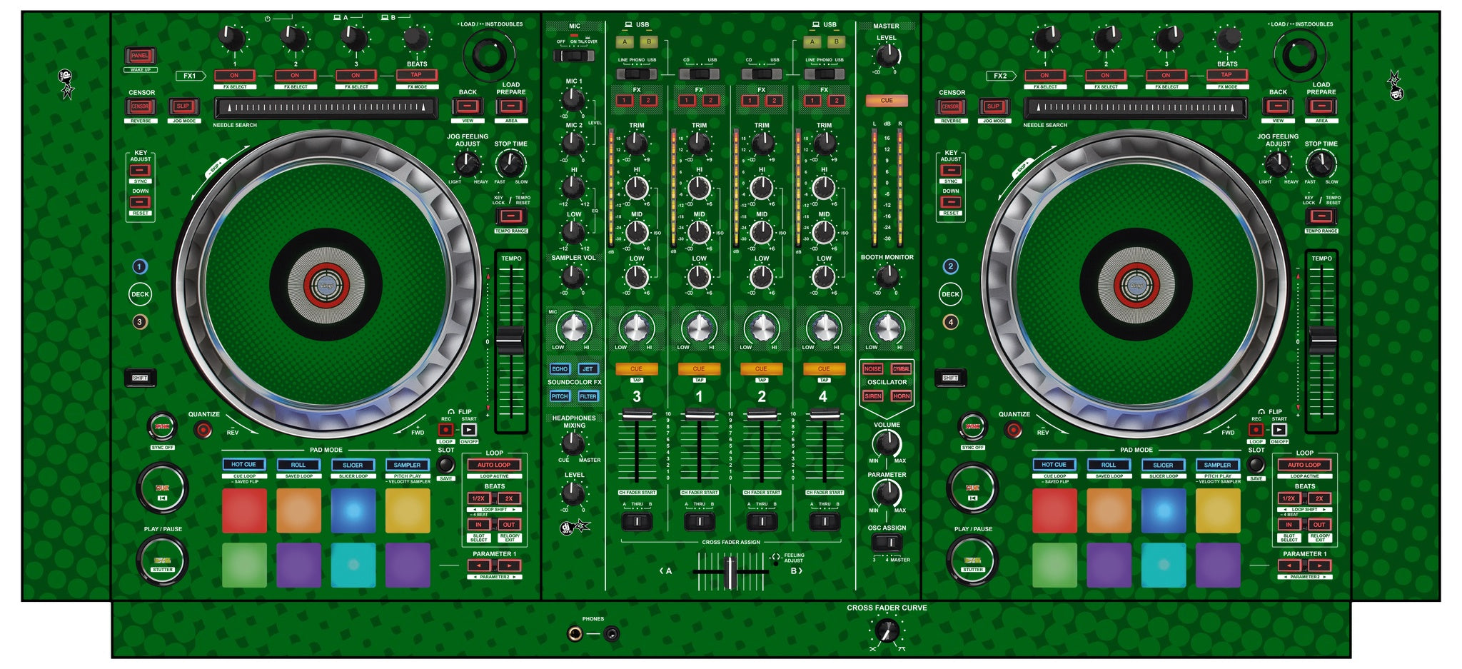 Pioneer DJ DDJ SZ 2 Skin Gradienter Green