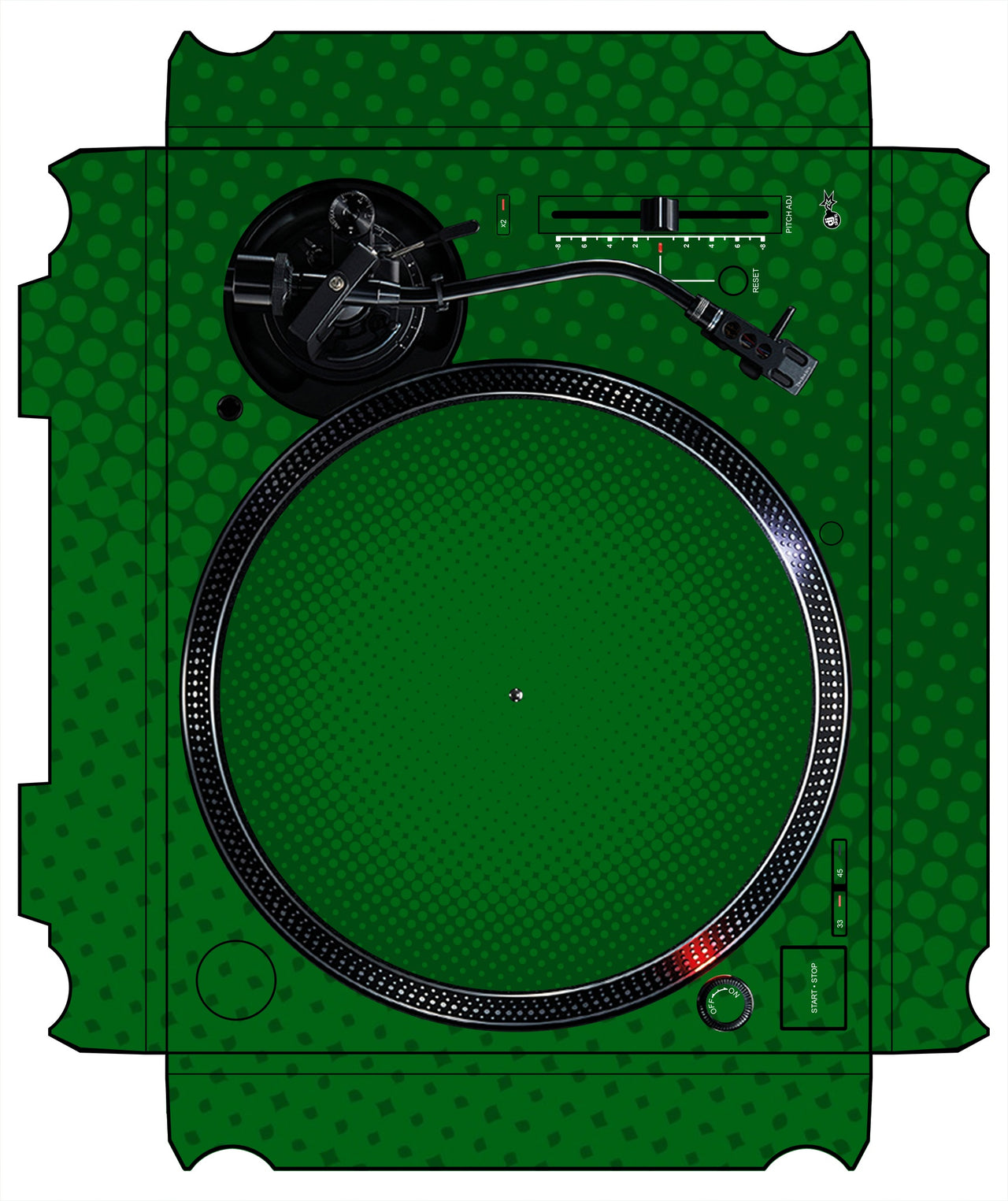 Technics 1200 / 1210 MK7 VERTICAL Skin Gradienter Green