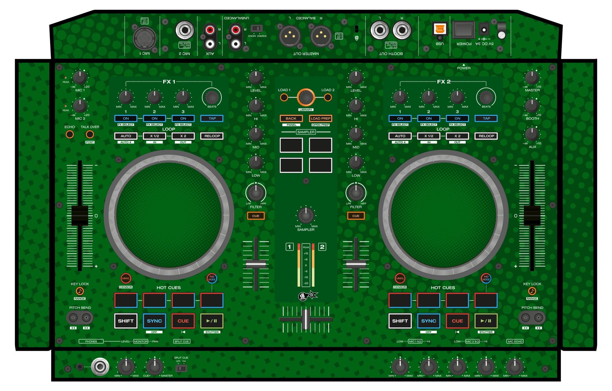 Denon DJ MC 4000 Skin Gradienter Green