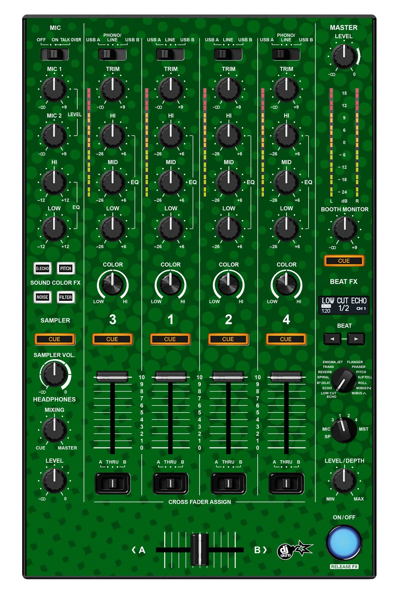 Pioneer DJ DDJ 1000 MIXER Skin Gradienter Green