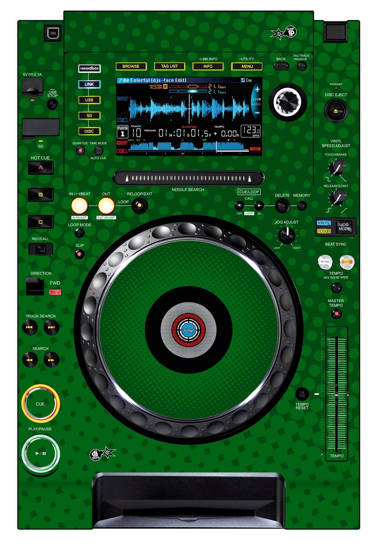 Pioneer DJ CDJ 2000 NEXUS Skin Gradienter Green