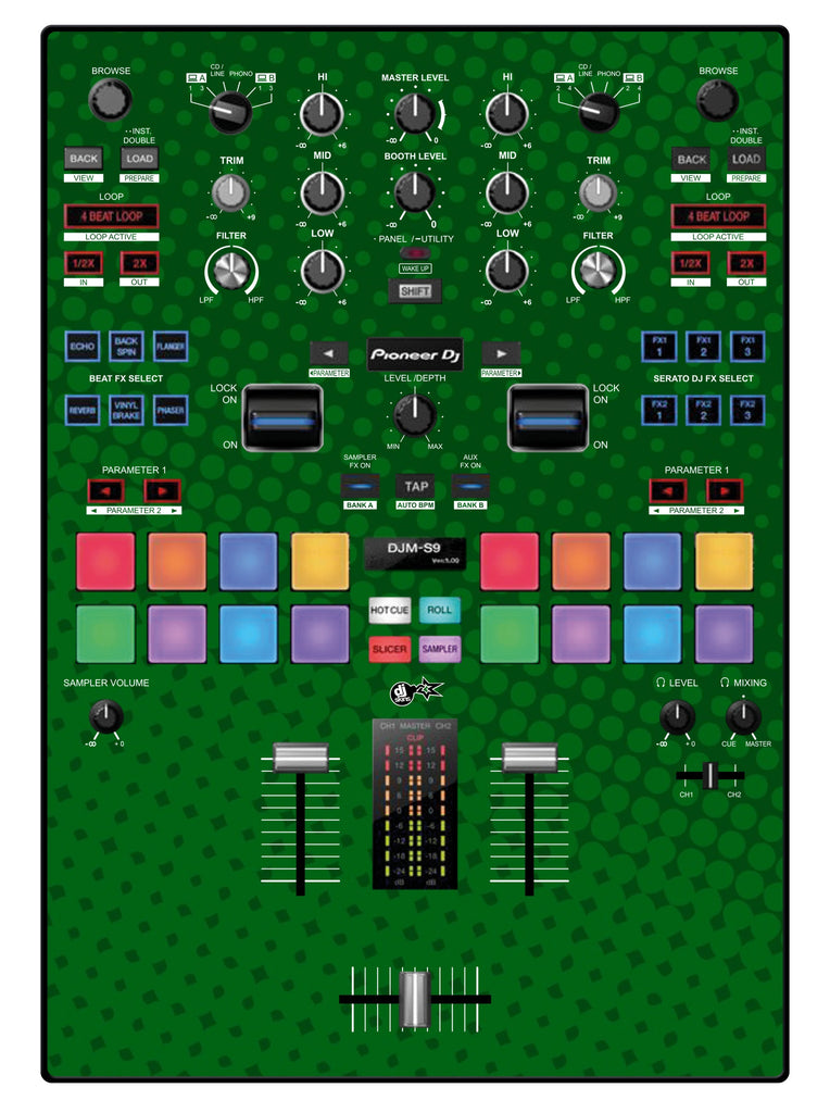 Pioneer DJ DJM S9 Skin Gradienter Green