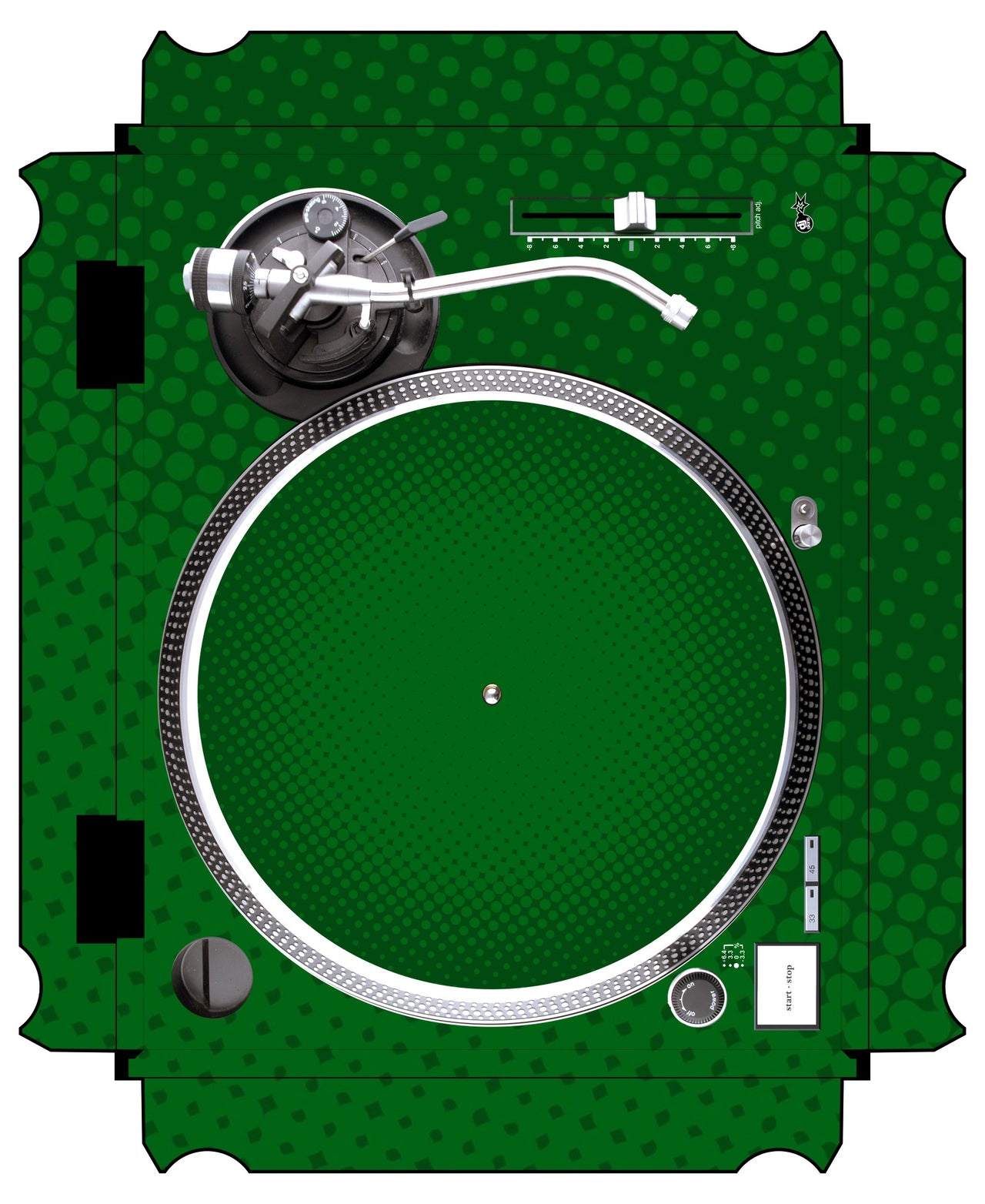Technics 1200 / 1210 MK2 VERTICAL Skin Gradienter Green