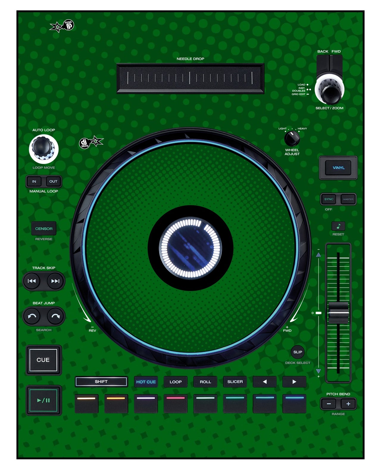 Denon DJ LC 6000 Skin Gradienter Green