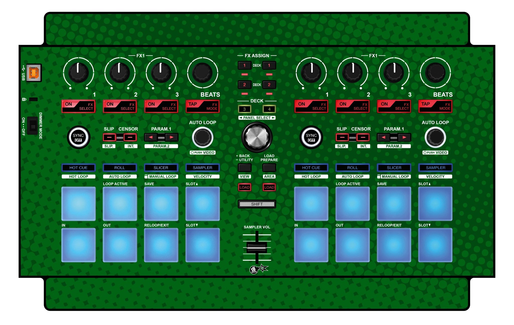 Pioneer DJ DDJ SP 1 Skin Gradienter Green