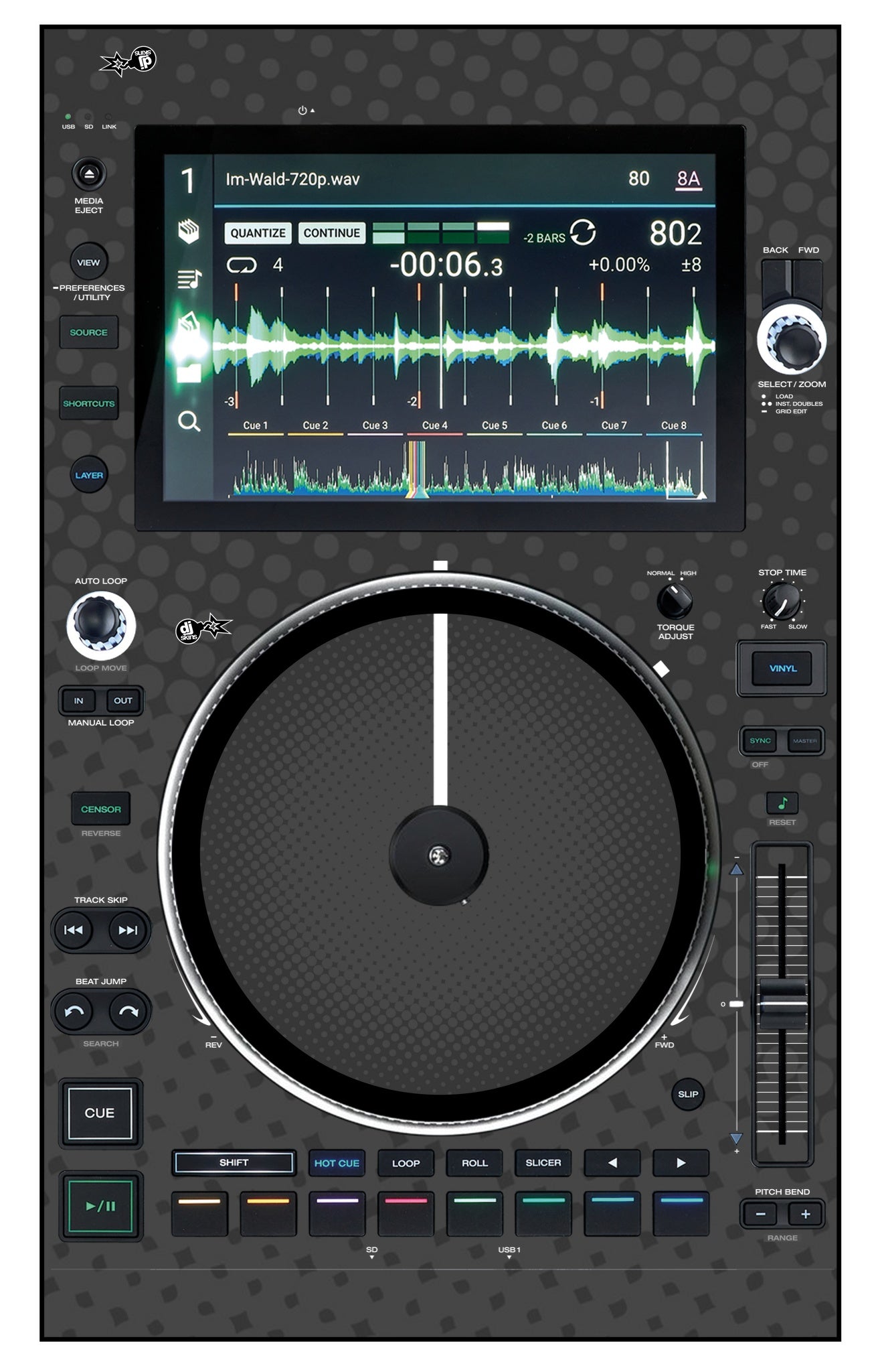 Denon DJ SC 6000 M Skin Gradienter Grey