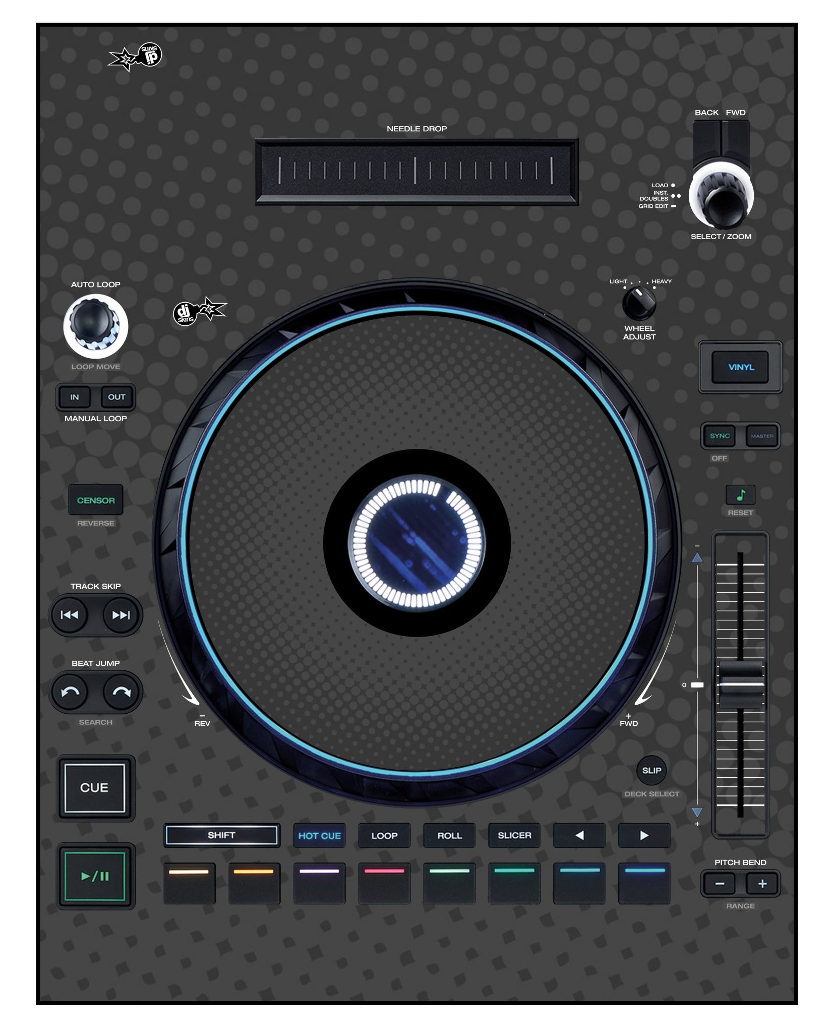 Denon DJ LC 6000 Skin Gradienter Grey