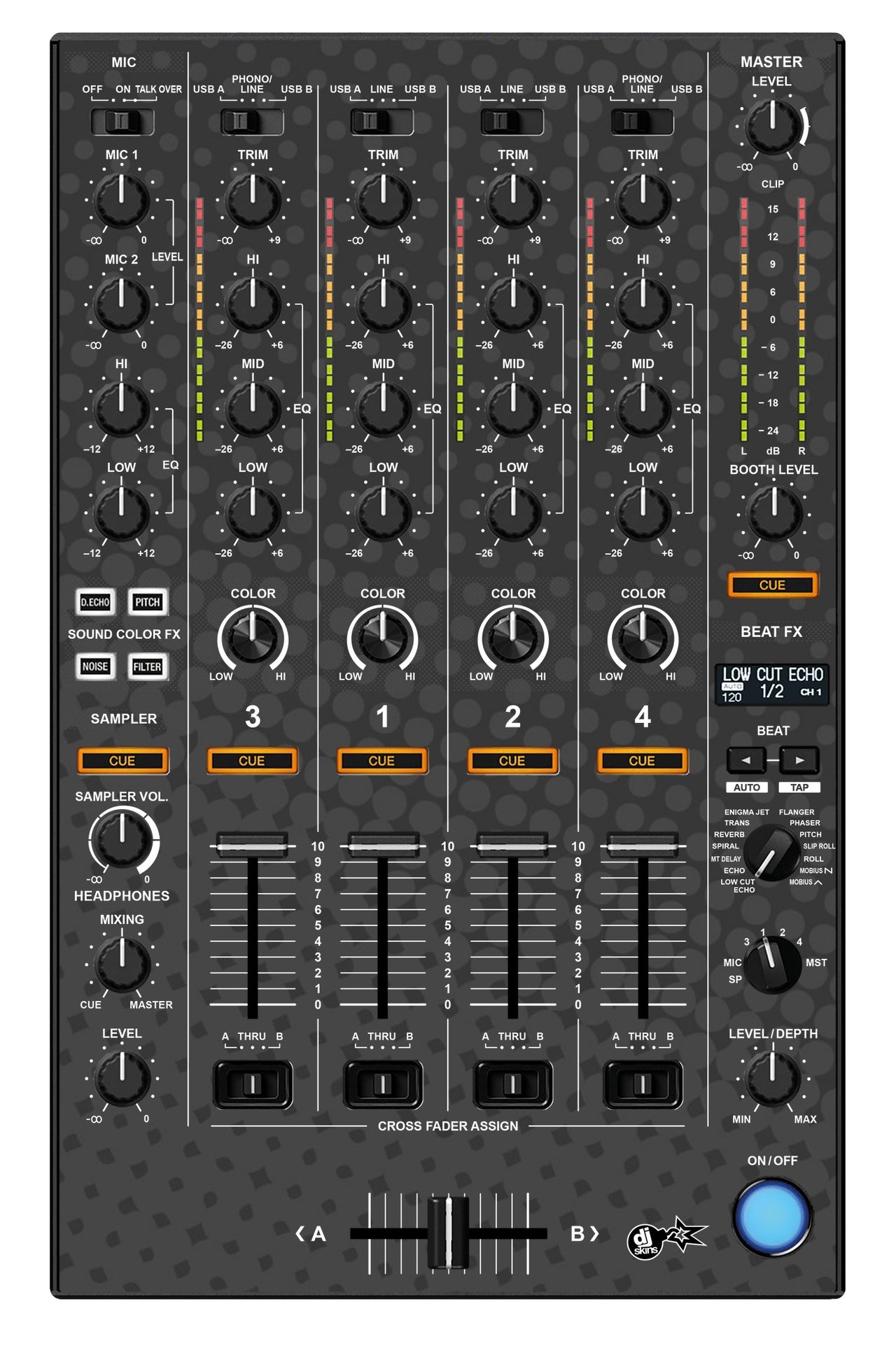 Pioneer DJ DDJ 1000 SRT MIXER Skin Gradienter Grey