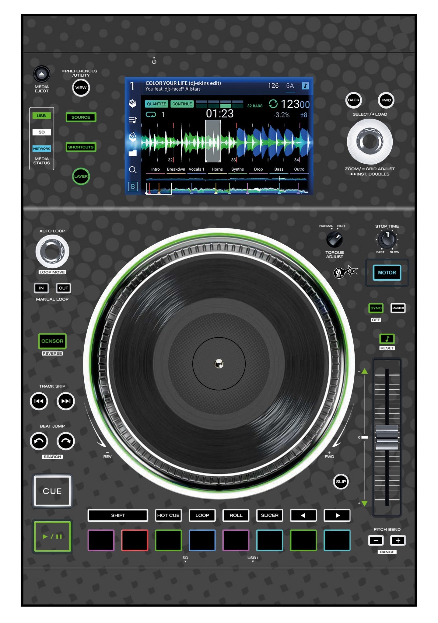 Denon DJ SC 5000 M Skin Gradienter Grey