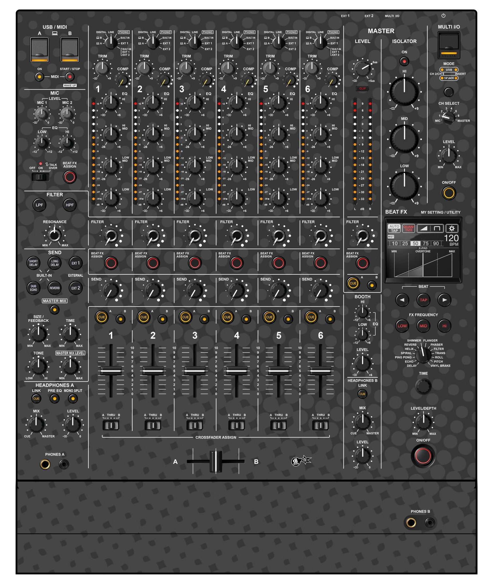 Pioneer DJ DJM V10 Skin Gradienter Grey