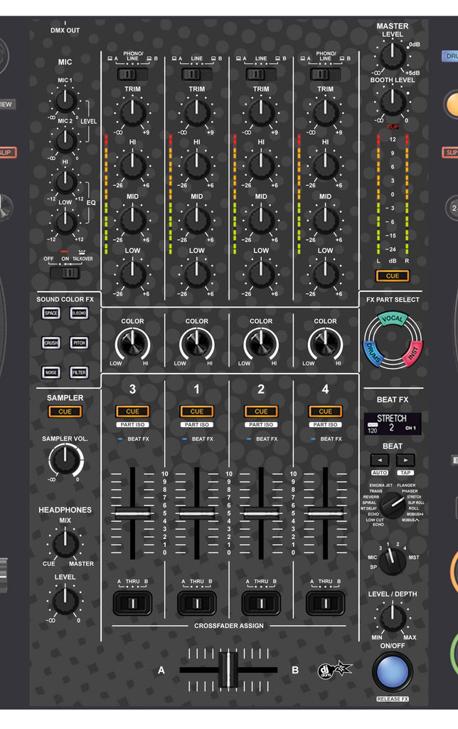 Pioneer DJ DDJ FLX10 MIXER Skin Gradienter Grey