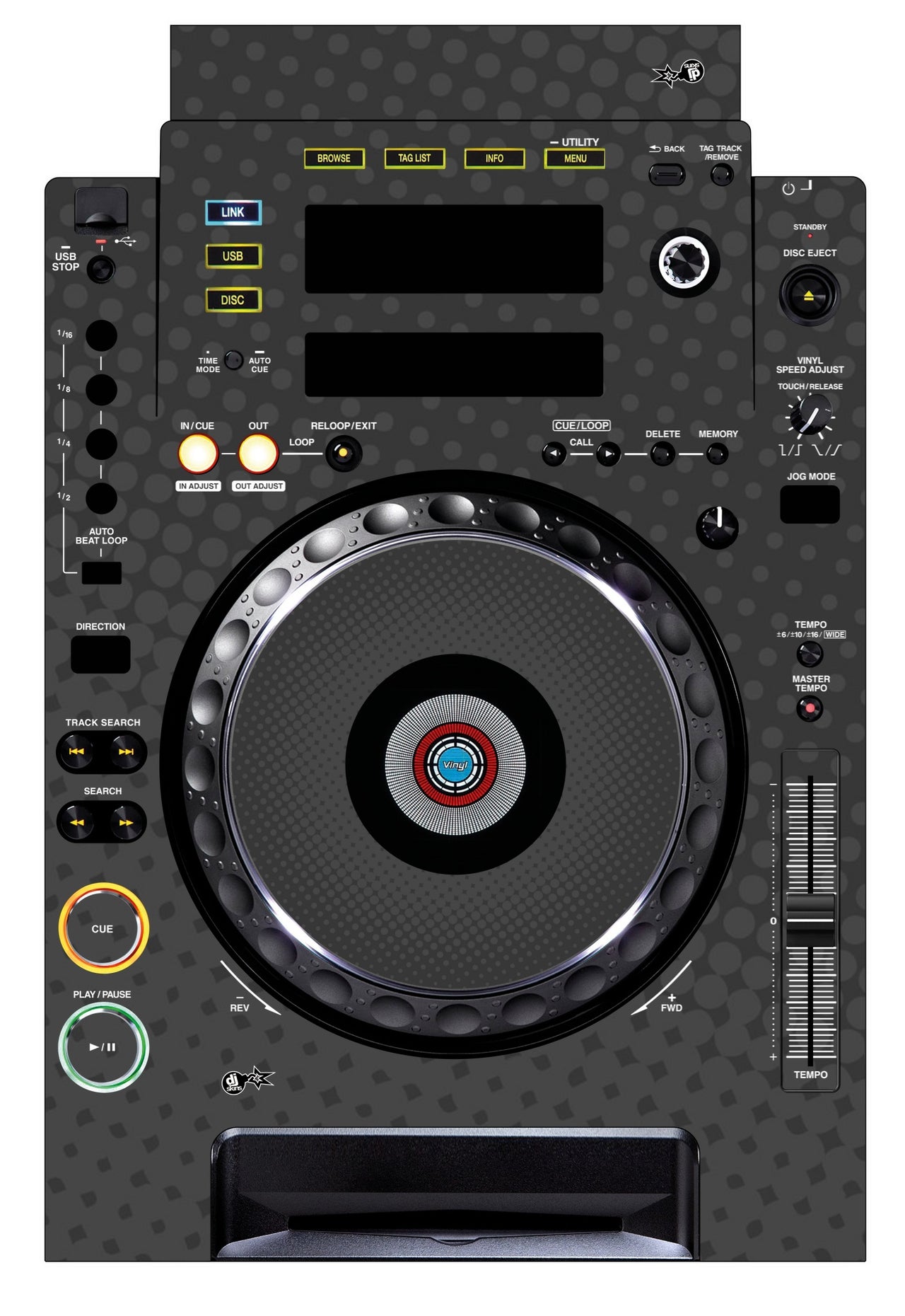 Pioneer DJ CDJ 900 Skin Gradienter Grey