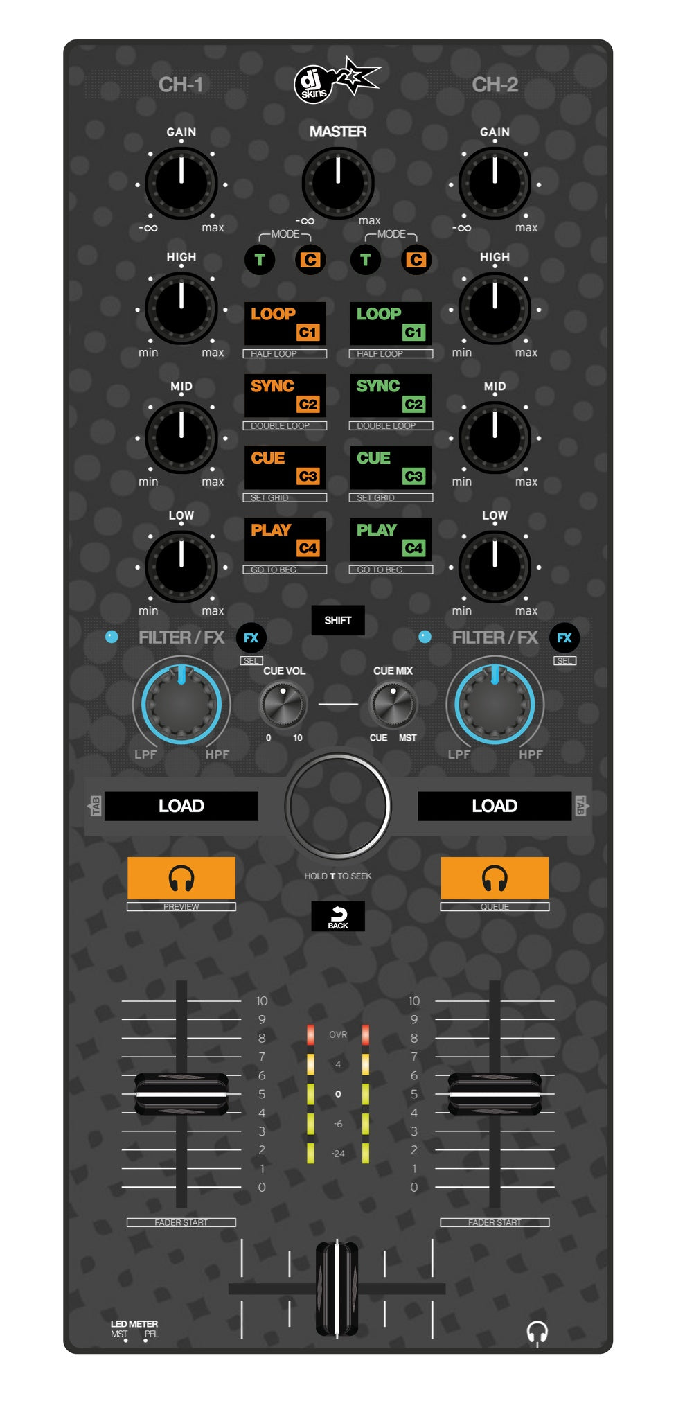 Reloop Mixtour Skin Gradienter Grey