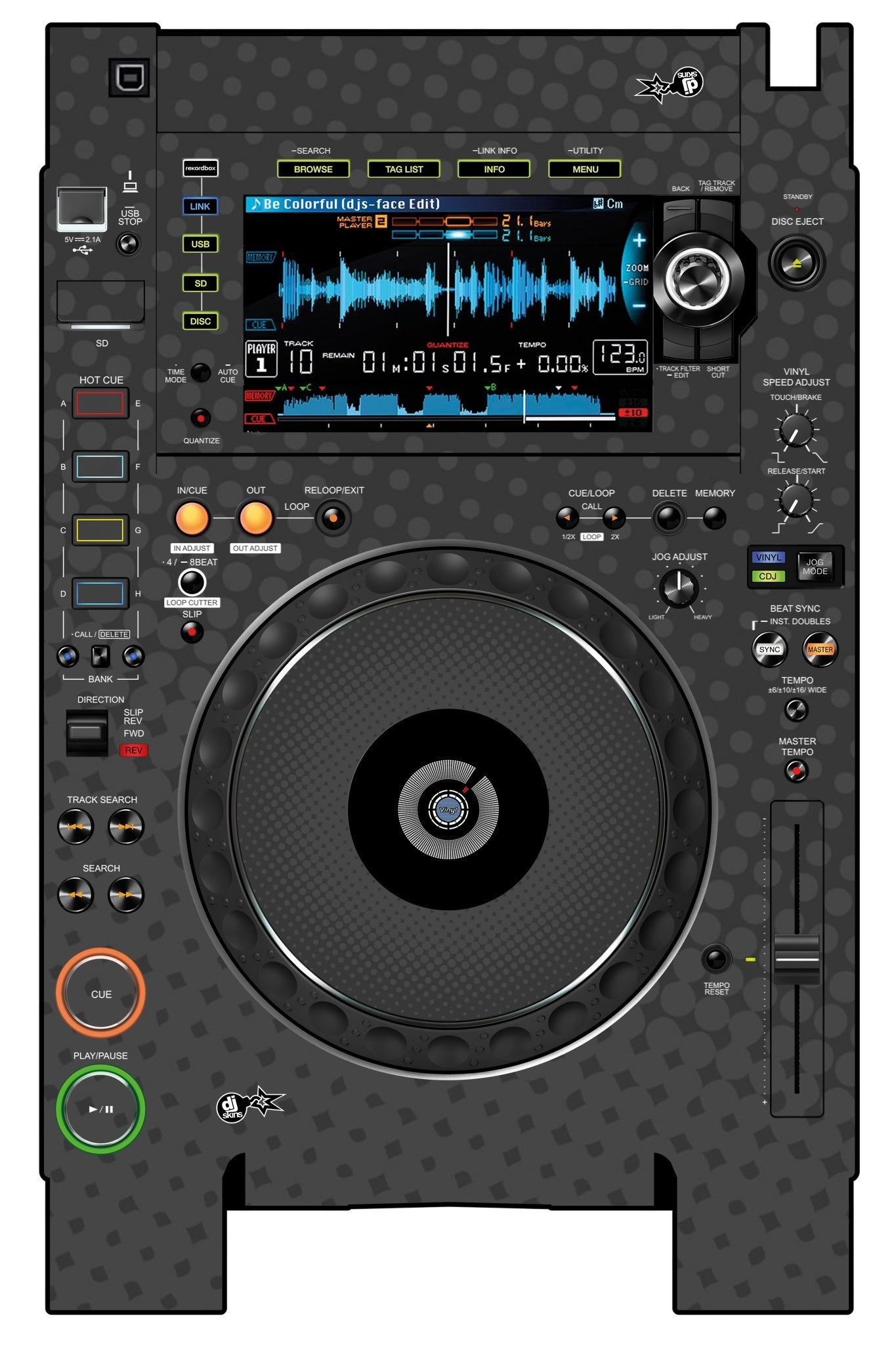 Pioneer DJ CDJ 2000 NEXUS 2 Skin Gradienter Grey