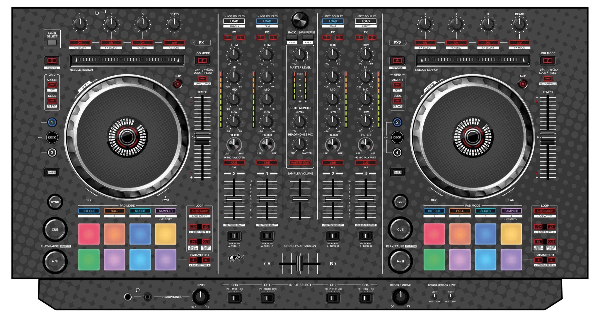 Pioneer DJ DDJ SX Skin Gradienter Grey