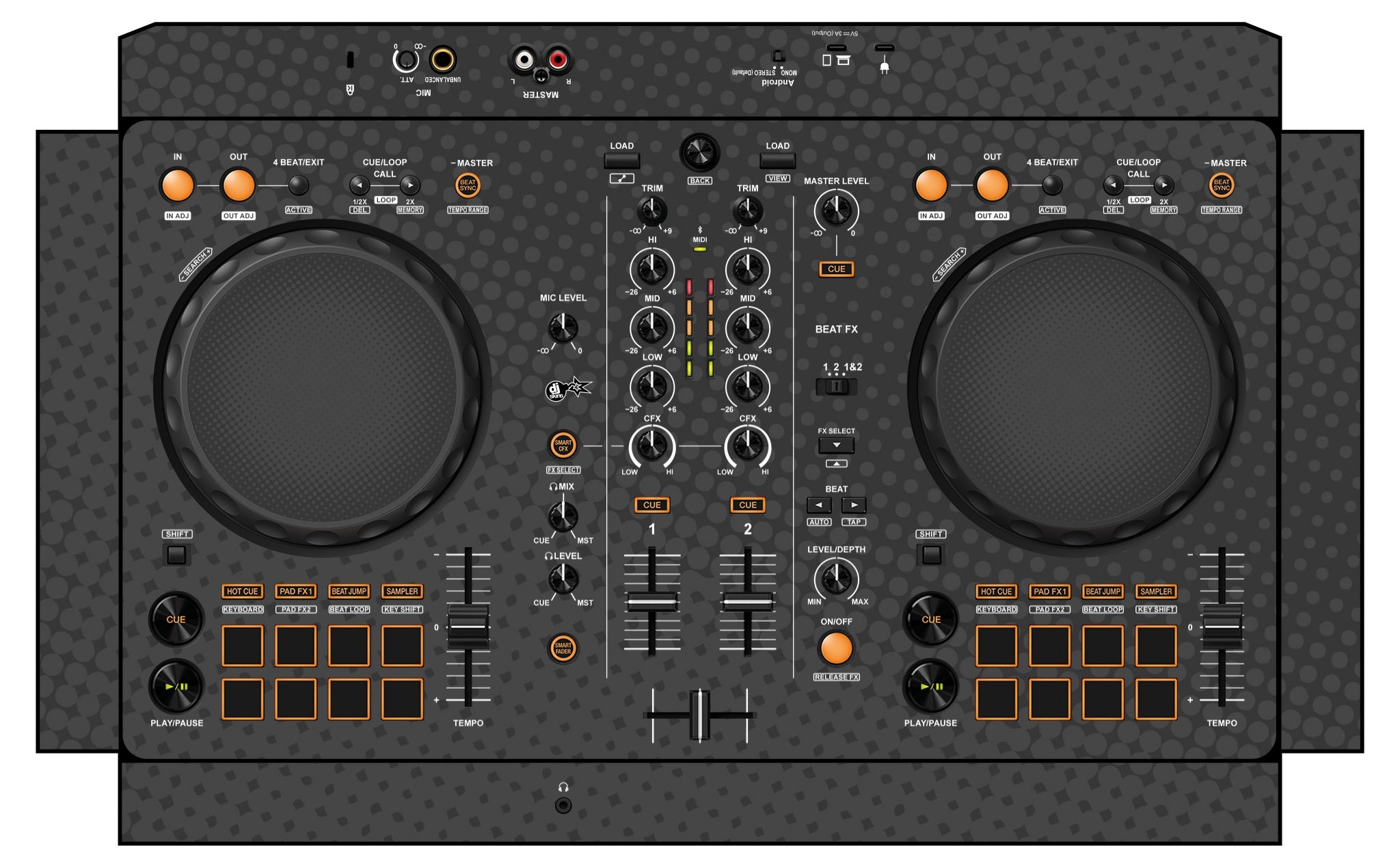 DJ Skins® Pioneer DJ DDJ FLX 4 Skin Gradienter Grey DJ Skins® Pioneer DJ DDJ FLX 4 Skin Gradienter Grey