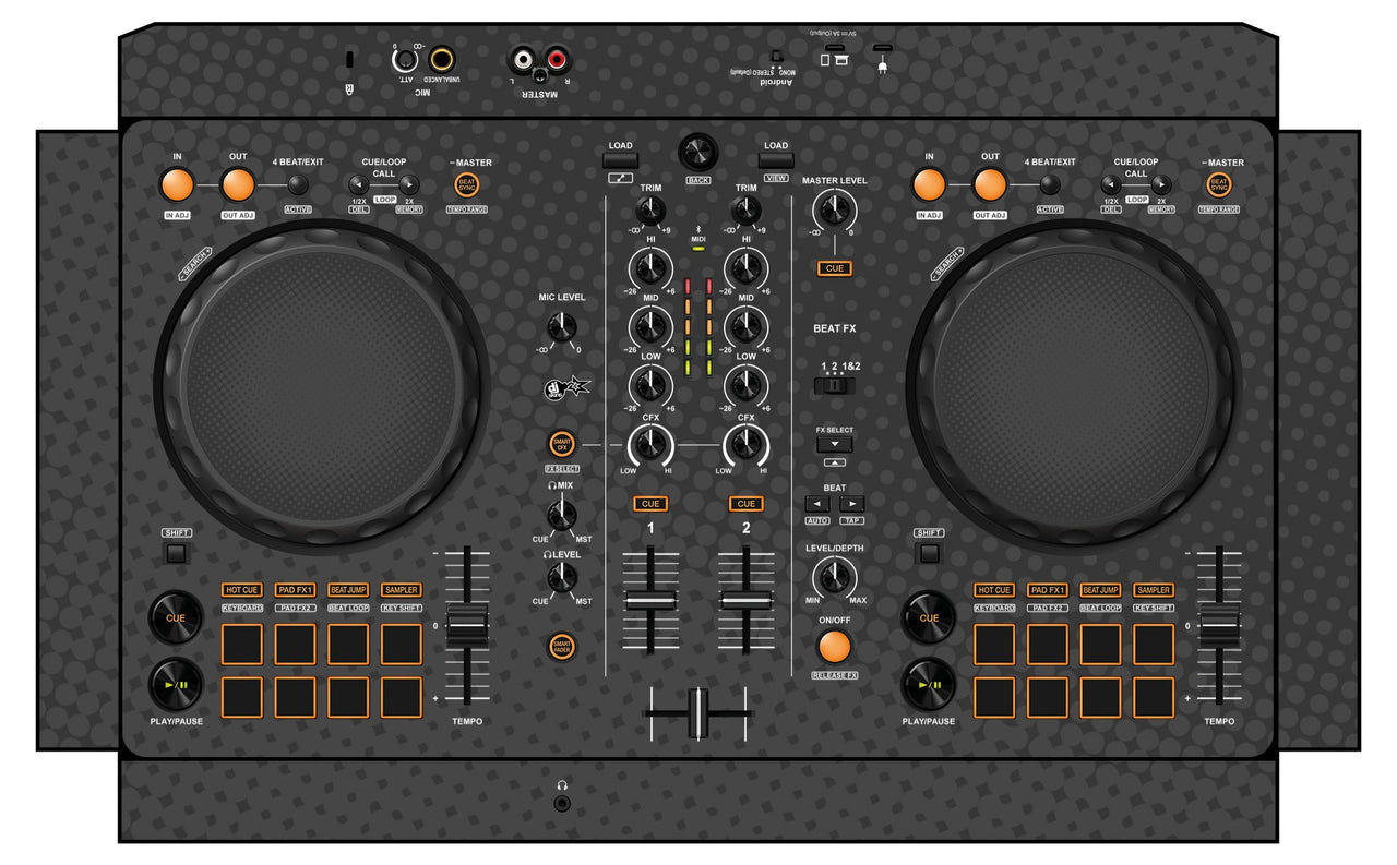 Pioneer DJ DDJ FLX 4 Skin Gradienter Grey
