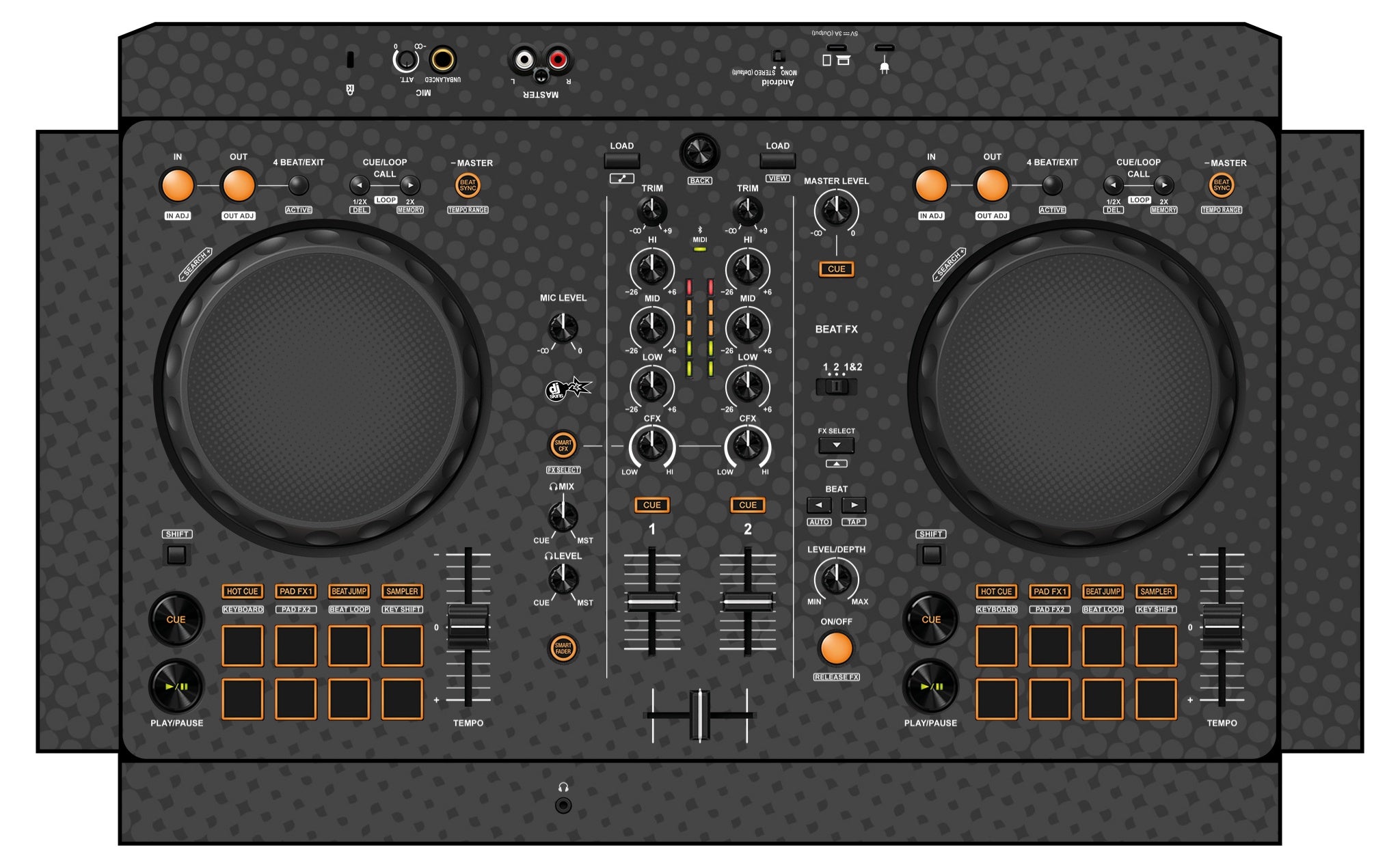 Pioneer DJ DDJ FLX 4 Skin Gradienter Grey