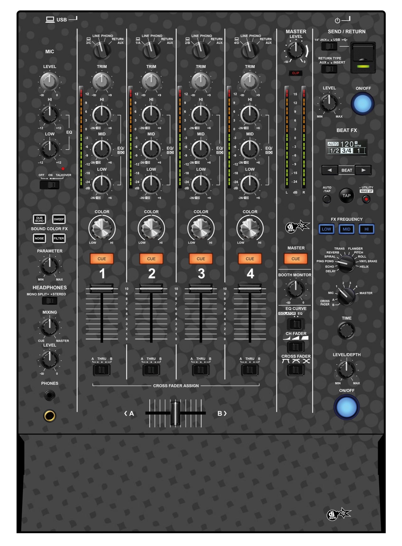 Pioneer DJ DJM 750 MK2 Skin Gradienter Grey