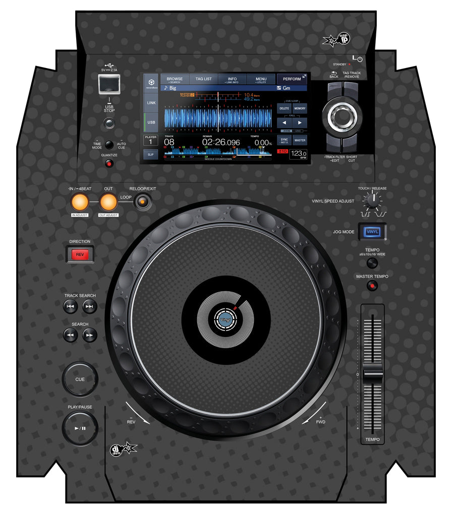 Pioneer DJ XDJ 1000 MK2 Skin Gradienter Grey